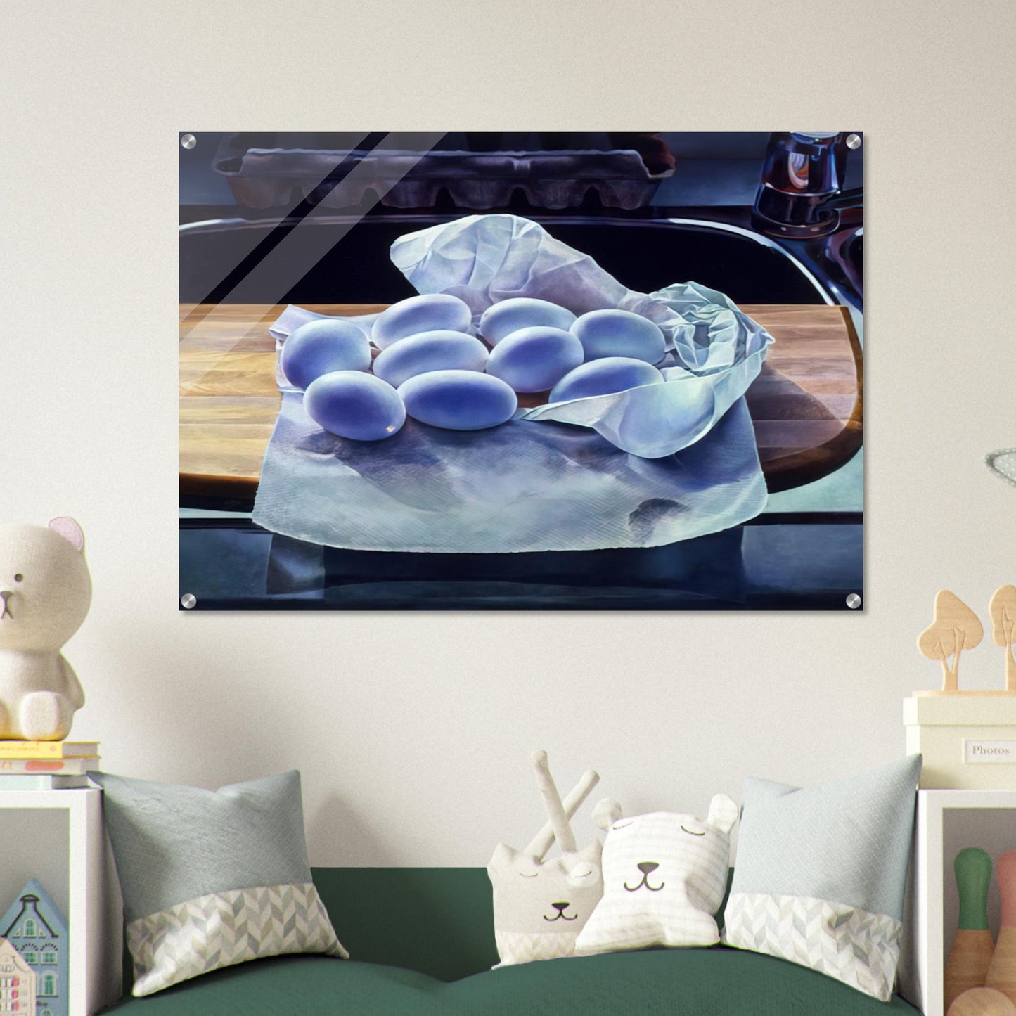 Hollowed Eggs for Easter - 1983 - Mary Pratt Acrylic Print - 70x100 cm / 28x40″ inches | Mary Pratt Wall Art | Mary Pratt Prints