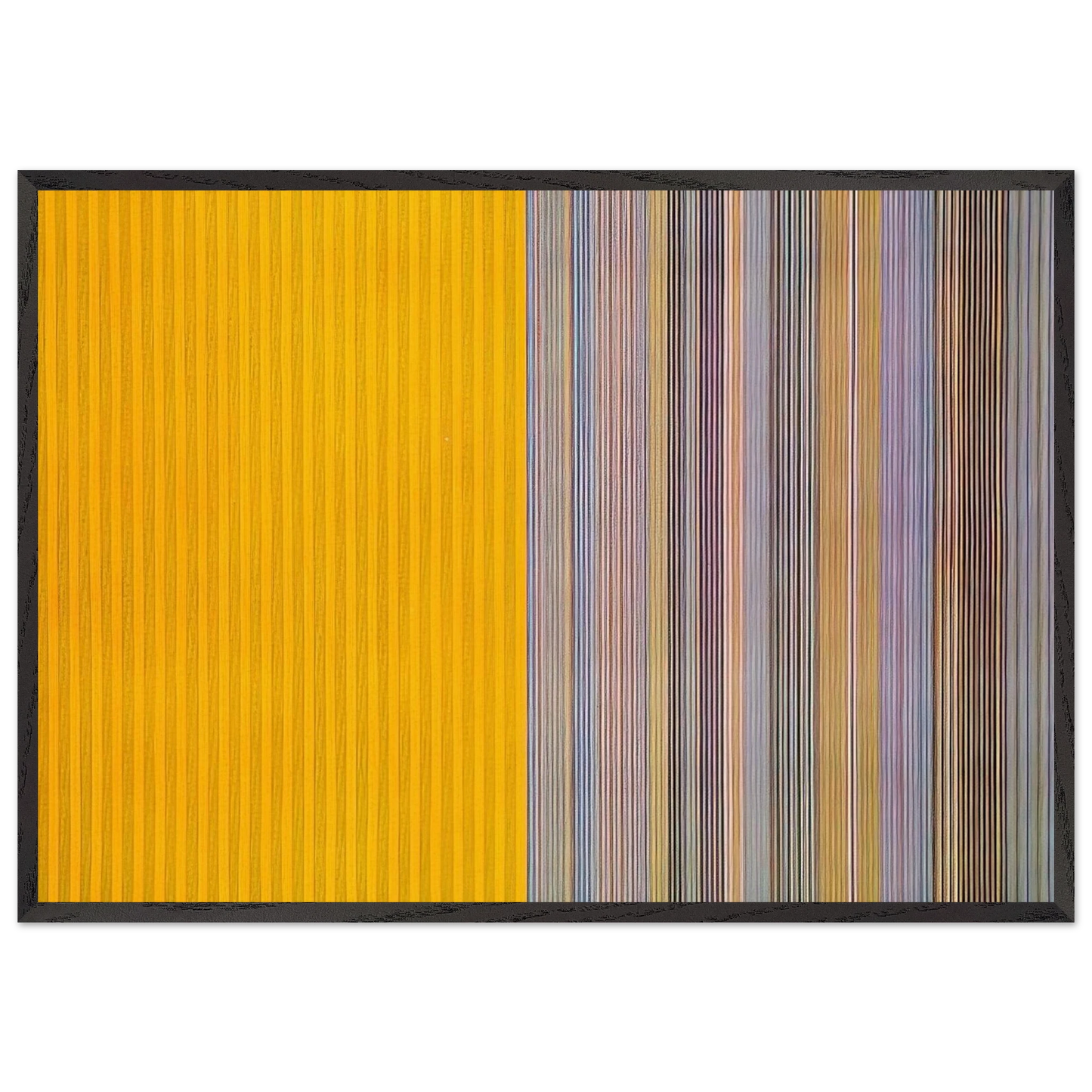 Half Lemon - 1969 - Gene Davis 70x100 cm / 28x40 inches Framed Art Print – Black Wooden Frame