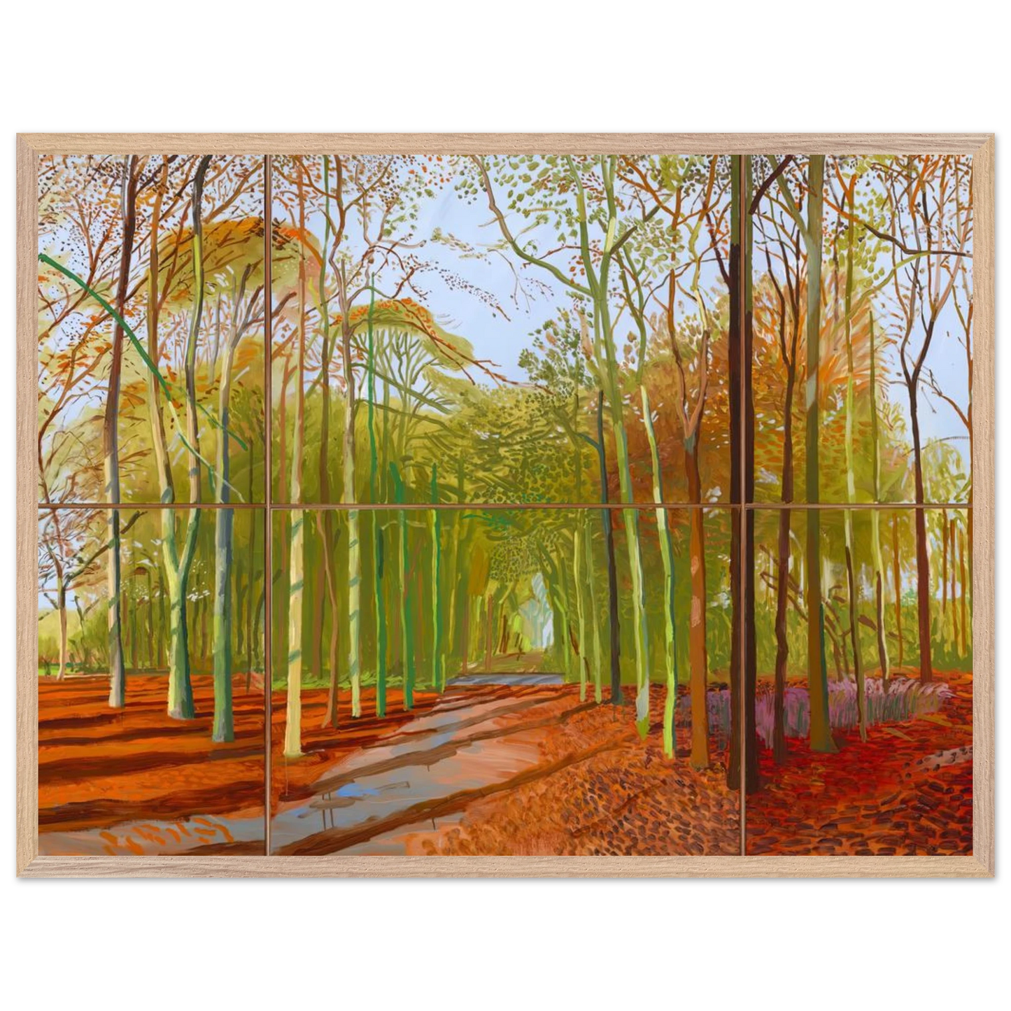 David Hockney - Woldgate Woods, 21, 23 & 29 November 2006 - 45x45 cm / 18x18 inches - Fine Art Poster-canvas - -