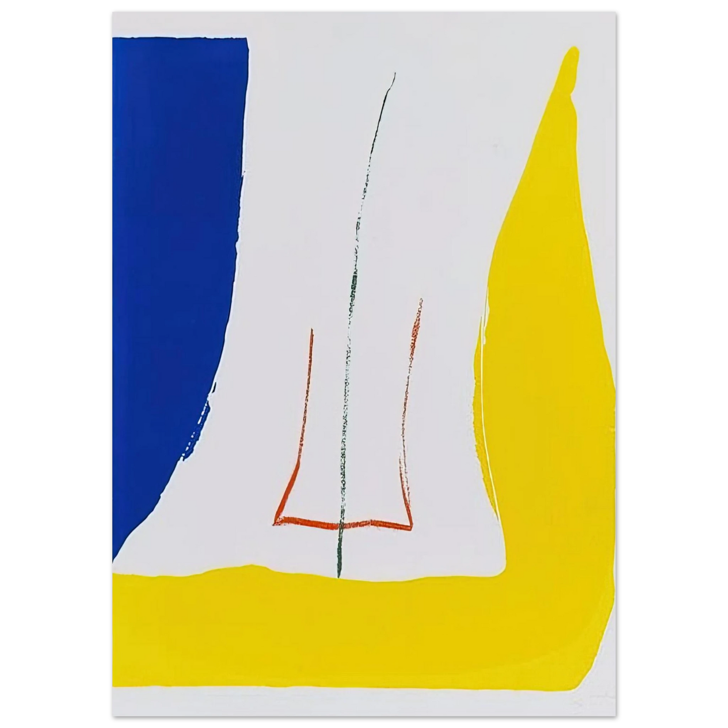 Helen Frankenthaler - Sun Corner - 1968 Wall art - A1 (59.4 x 84.1  cm) - Premium Wooden Framed Poster With Fine Art Paper-canvas - Black frame