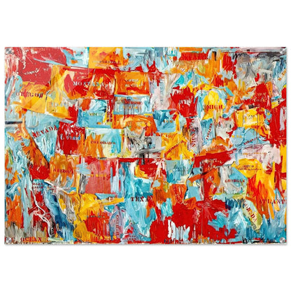 MAP - Jasper Johns Acrylic Print - 70x100 cm / 28x40″ inches
