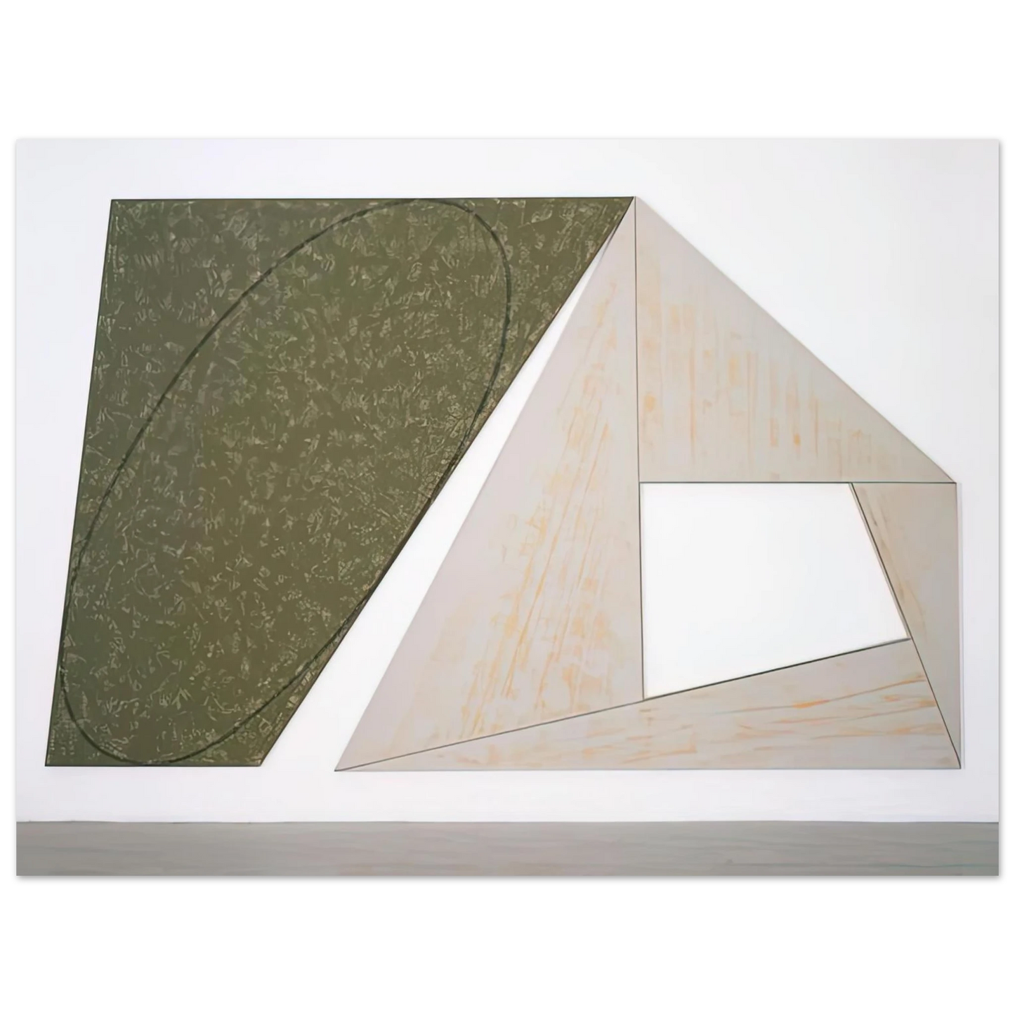 Robert Mangold - GREEN TILTED ELLIPSE GRAY FRAME 1989  75x100 cm / 30x40inches Fine Art Poster