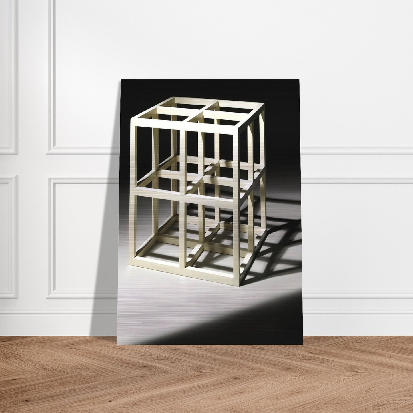 8 Part Cube - Sol LeWitt Brushed Aluminum Print - 70x100 cm / 28x40 inches | Sol LeWitt Aluminum Print | Sol LeWitt Prints