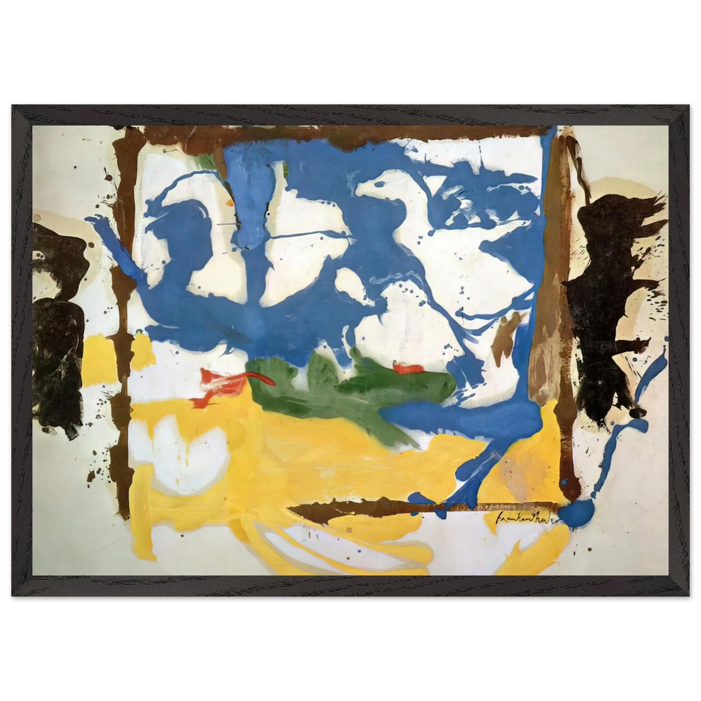 Helen Frankenthaler - Swan Lake #2 - 1961 Wall art - 27x35 cm / 11x14 inches - Premium Wooden Framed Poster With Fine Art Paper-canvas - White frame