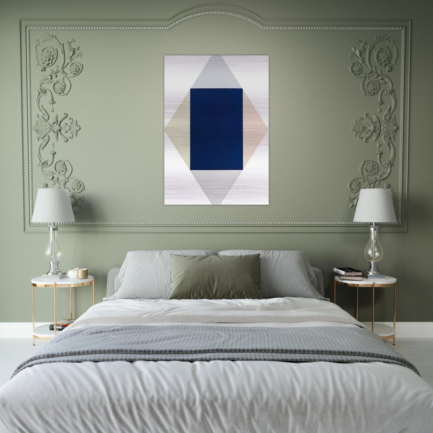 Blauer kern - 1969 - Max Bill Brushed Aluminum Print - 70x100 cm / 28x40 inches | Max Bill Aluminum Print | Max Bill Prints