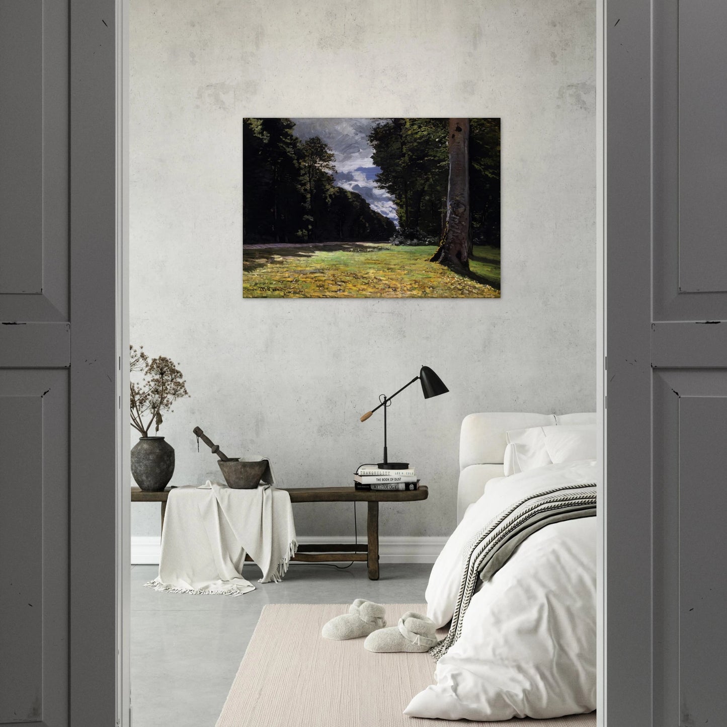 The Pave de Chailly in the Fontainbleau Forest - claude monet Brushed Aluminum Print - 70x100 cm / 28x40 inches | claude monet Aluminum Print | claude monet Prints