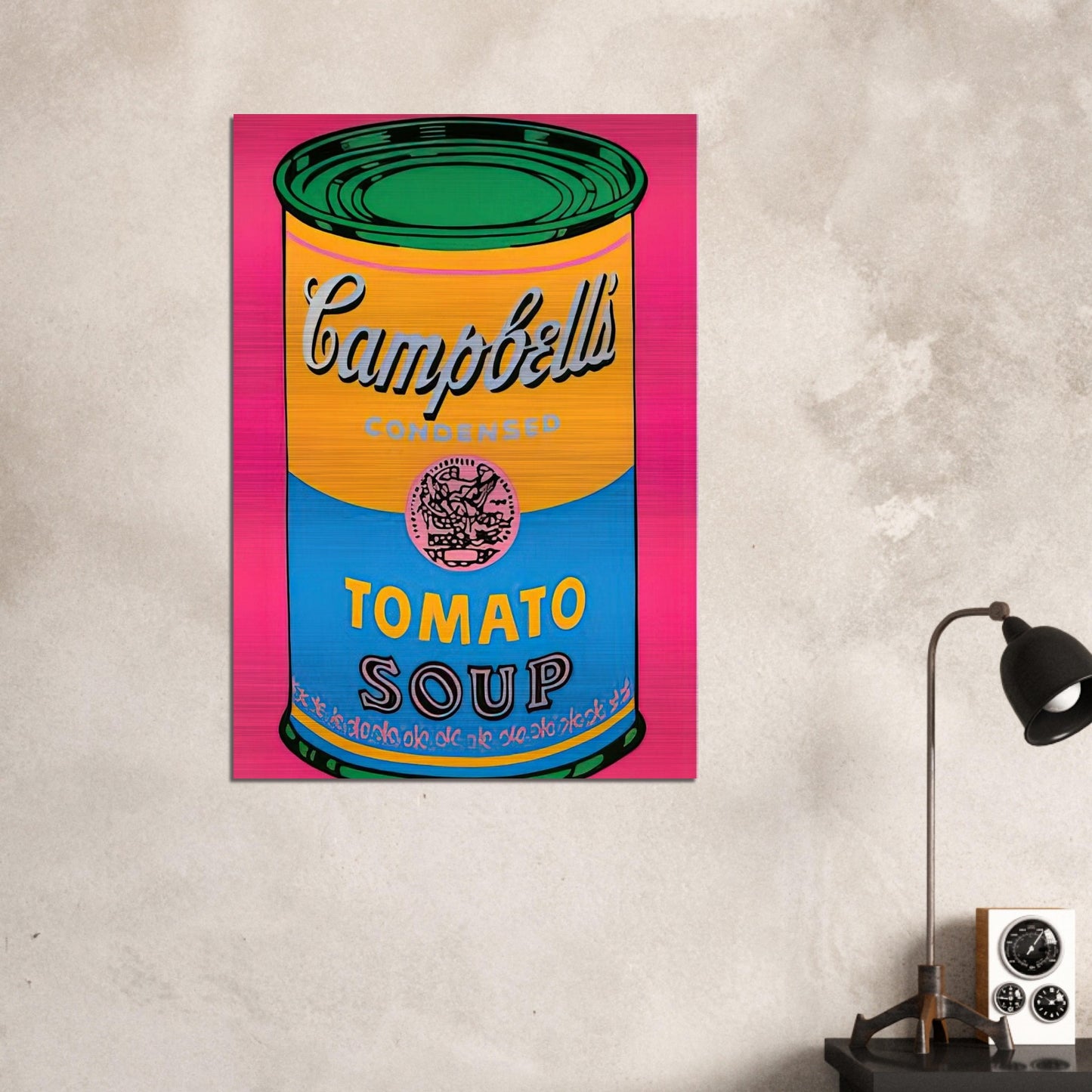 Campbell's Soup Can  - Andy Warhol Brushed Aluminum Print - 70x100 cm / 28x40 inches | Andy Warhol Aluminum Print | Andy Warhol Prints