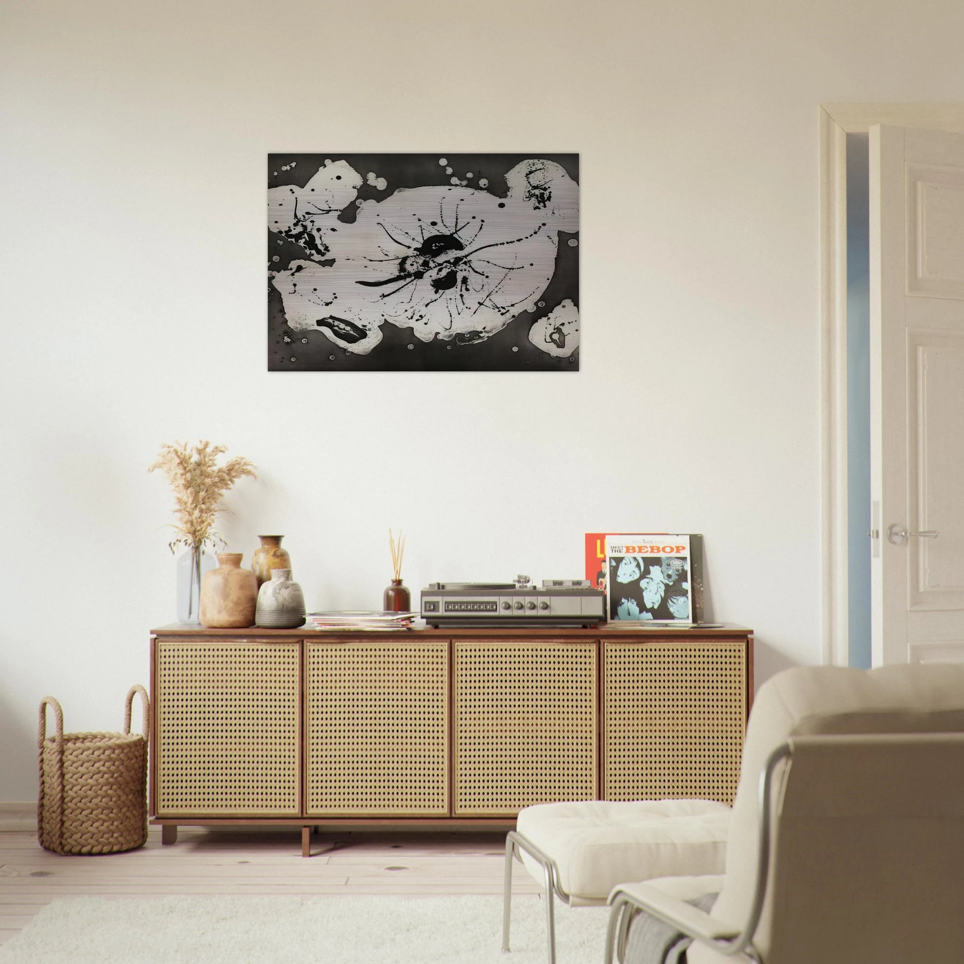Black Smudge - Sam Francis Brushed Aluminum Print - 70x100 cm / 28x40 inches | Sam Francis Aluminum Print | Sam Francis Prints