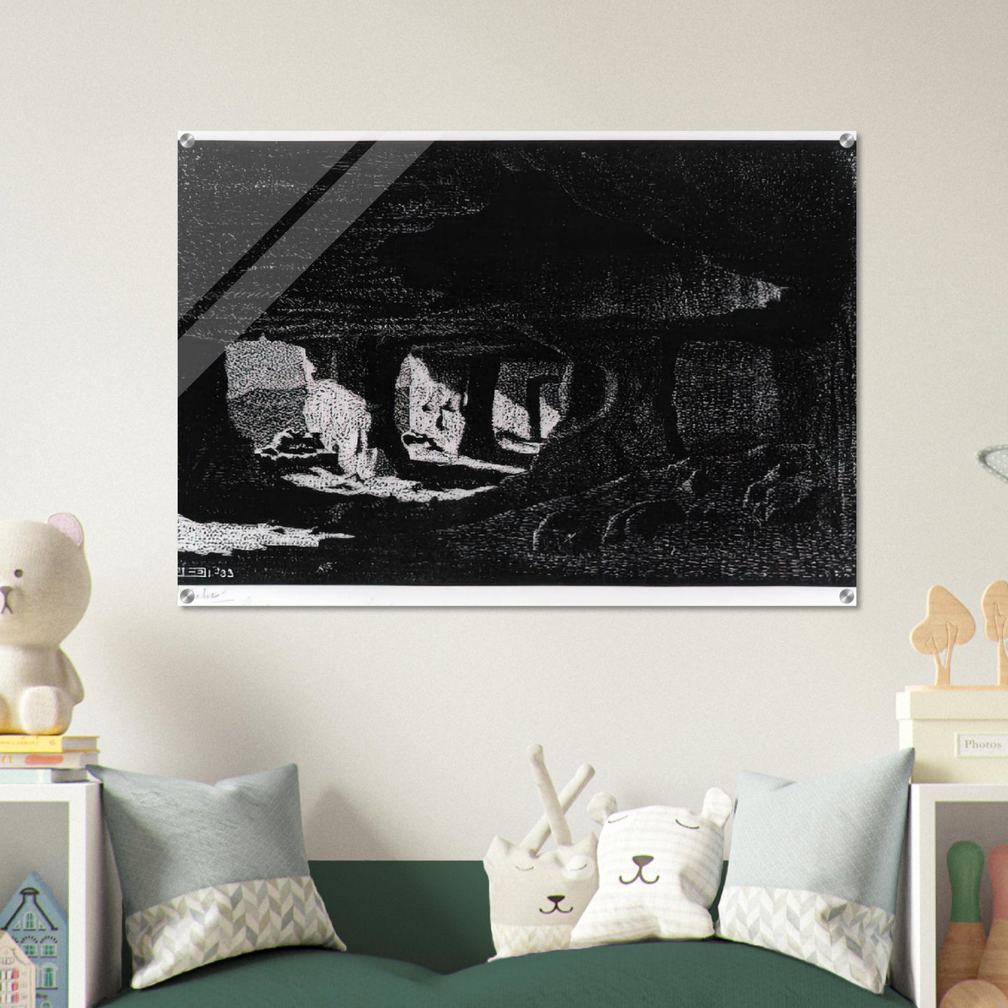 CAVE DWELLINGS NEAR SPERLINGA SICILY - MC Escher Acrylic Print - 70x100 cm / 28x40″ inches | Maurits Cornelis Escher Prints