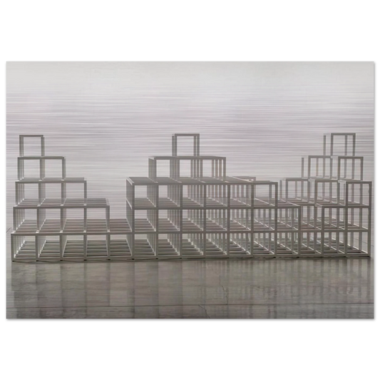Structure with Three Towers - Sol LeWitt Brushed Aluminum Print - 70x100 cm / 28x40 inches | Sol LeWitt Aluminum Print | Sol LeWitt Prints