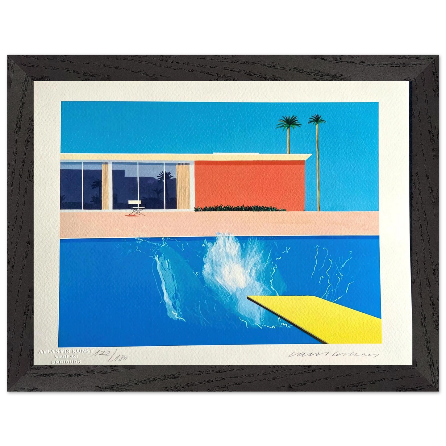 David Hockney - David Hockney Wall art - 21x29.7 cm / 8x12" - Premium Wooden Framed Poster With Fine Art Paper-canvas - White frame