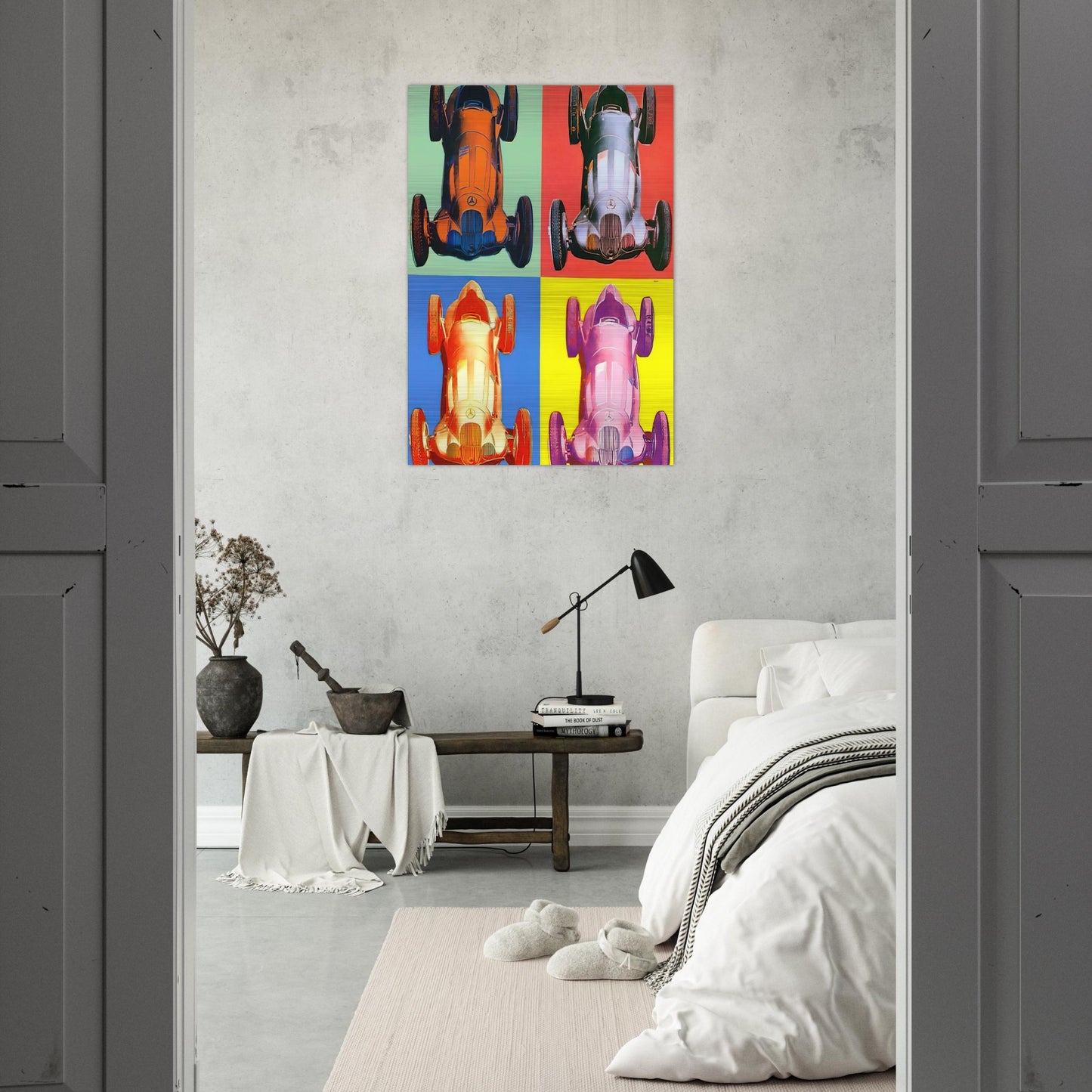 Benz Racing Car - Andy Warhol Brushed Aluminum Print - 70x100 cm / 28x40 inches | Andy Warhol Aluminum Print | Andy Warhol Prints