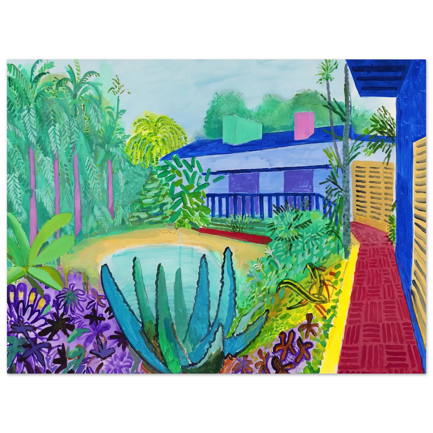 David Hockney - David Hockney Wall art - 45x60 cm / 18x24 Inches - Premium Wooden Framed Poster With Fine Art Paper - Wood frame