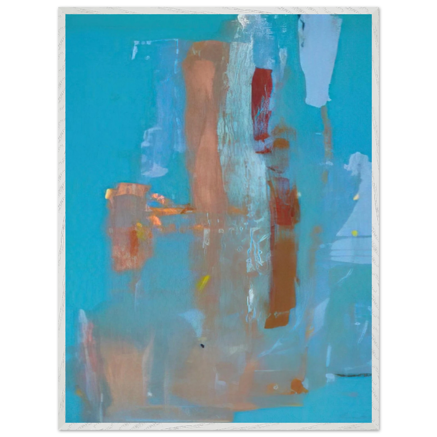 Helen Frankenthaler - In on Blue - 1976 Wall art - 70x70 cm / 28x28 inches - Premium Wooden Framed Poster With Fine Art Paper-canvas - Wood frame