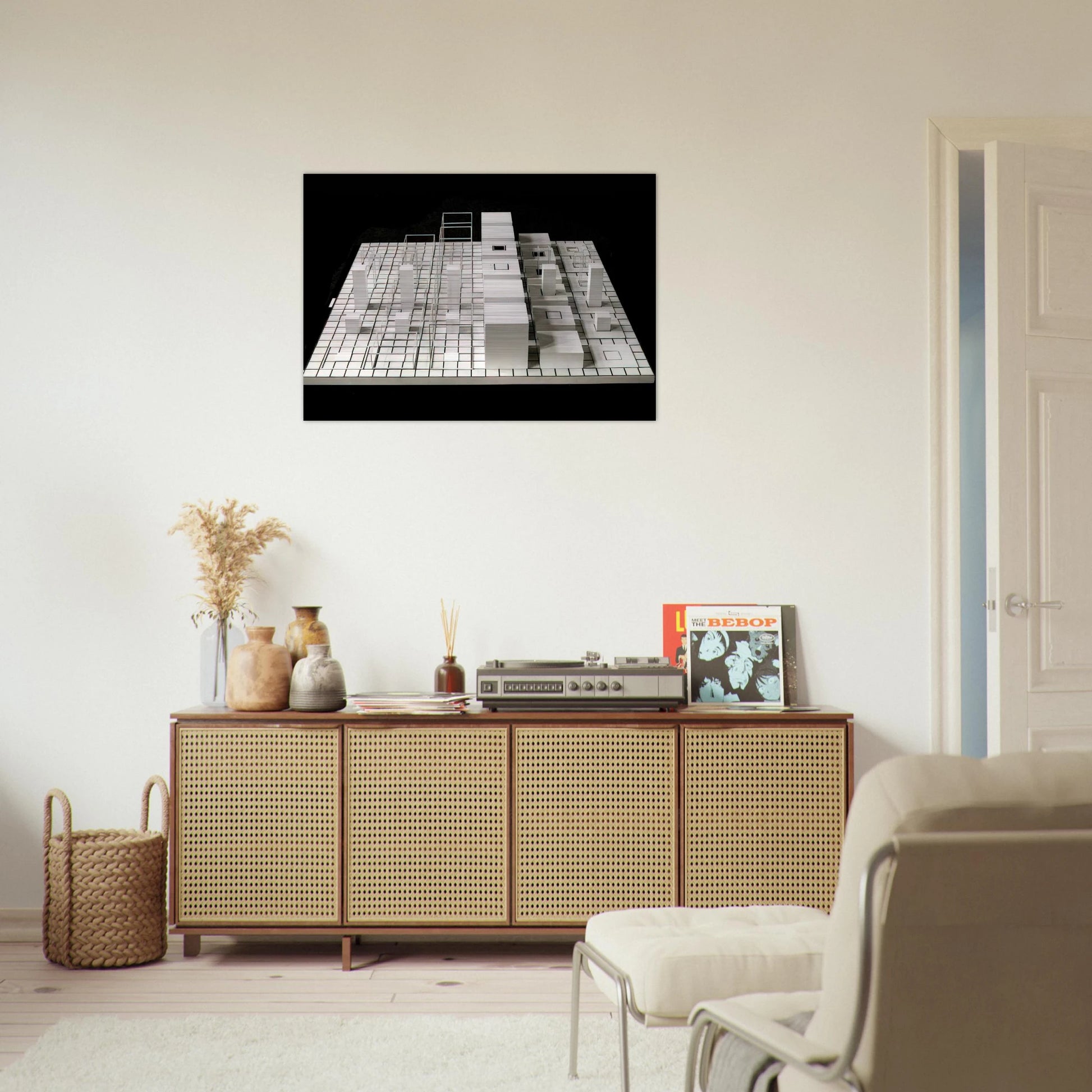 Serial Project #1 ABCD - Sol LeWitt Brushed Aluminum Print - 70x100 cm / 28x40 inches | Sol LeWitt Aluminum Print | Sol LeWitt Prints
