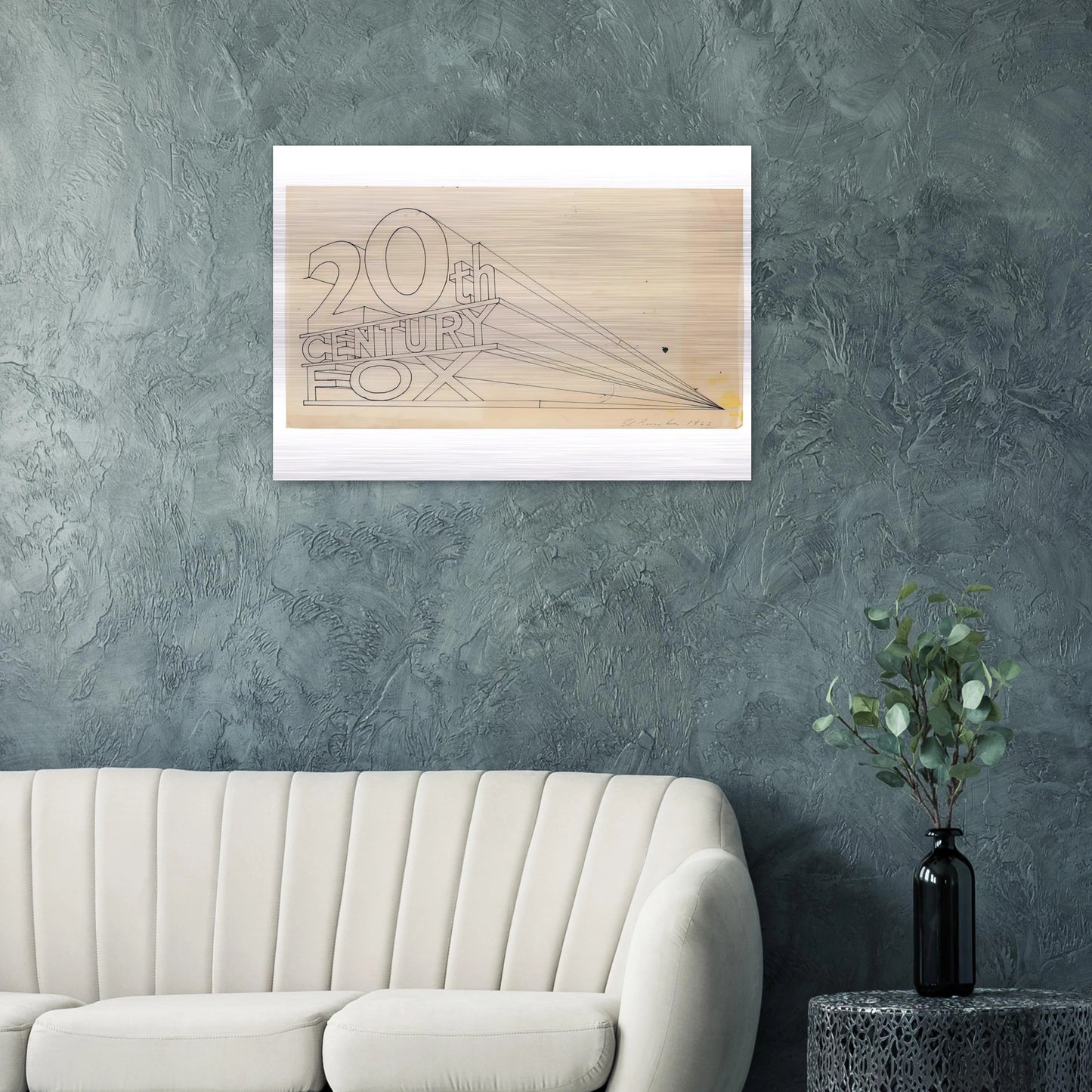 TRADEMARK STUDY 4 1962 - Edward Ruscha Brushed Aluminum Print - 70x100 cm / 28x40 inches | Edward Ruscha Aluminum Print | Edward Ruscha Prints