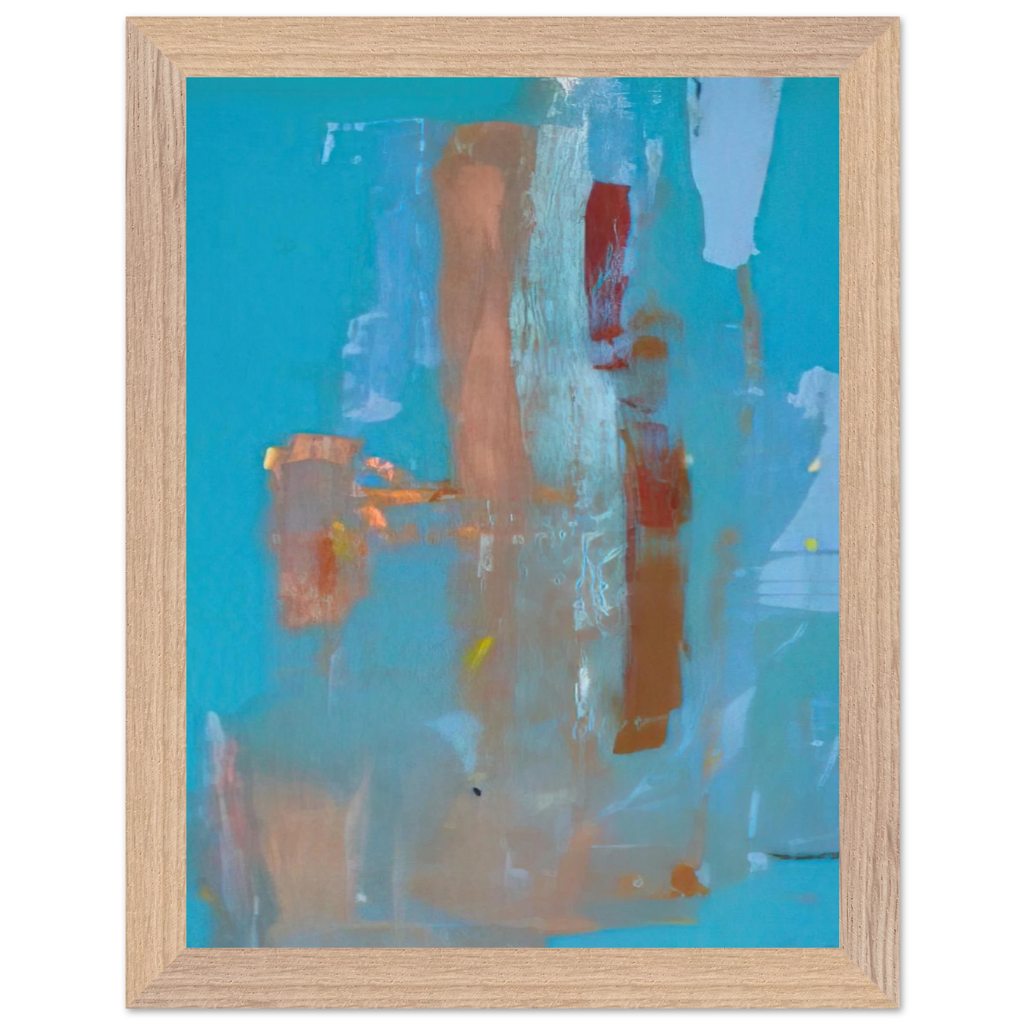 Helen Frankenthaler - In on Blue - 1976 Wall art - A1 (59.4 x 84.1  cm) - Premium Wooden Framed Poster With Fine Art Paper-canvas - Wood frame
