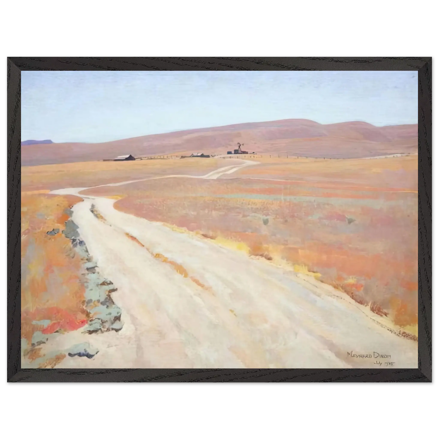 Maynard Dixon - ABANDONED RANCH 1935 Wall art - 50x70 cm / 20x28 Inches - Premium Wooden Framed Poster With Fine Art Paper - Black frame