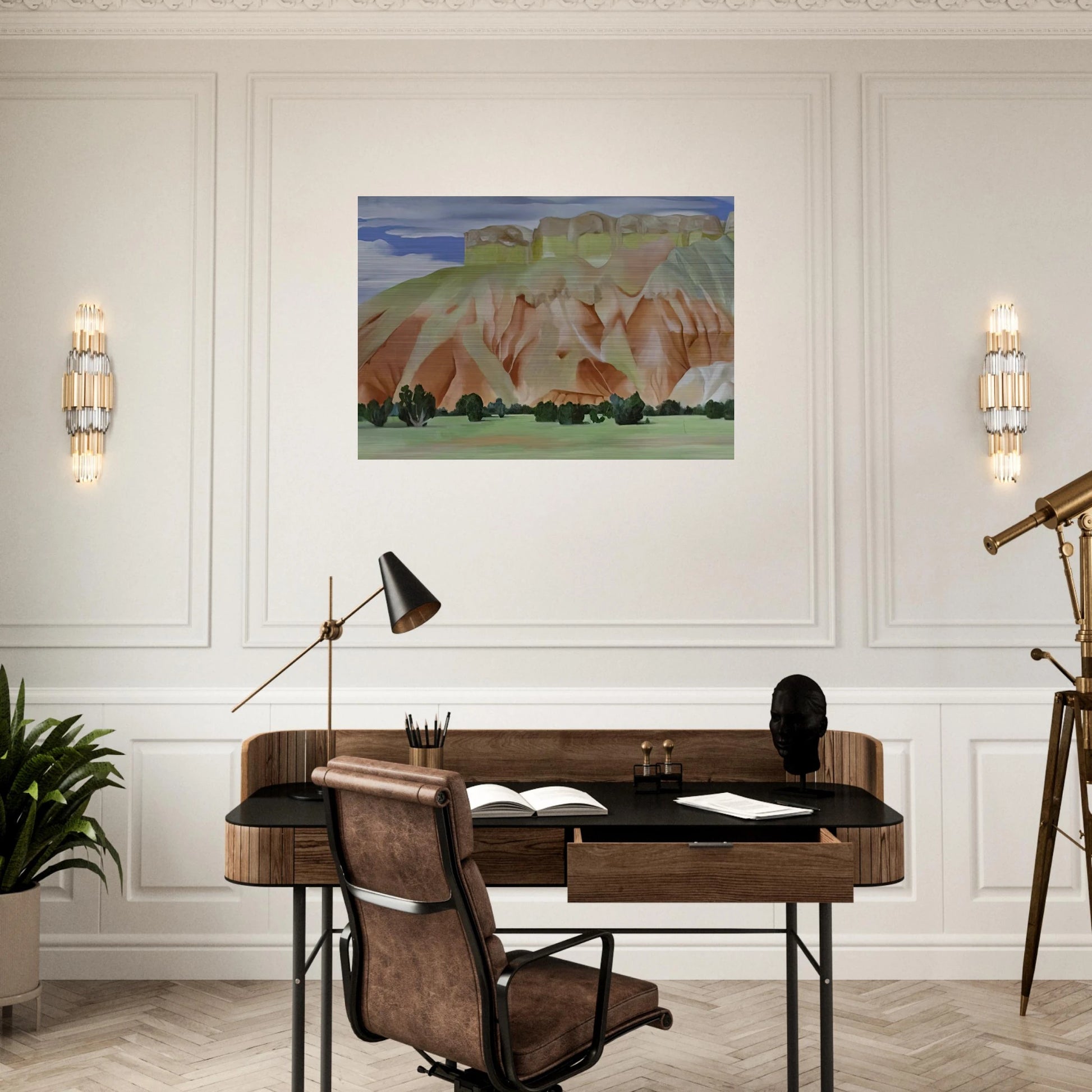 My Backyard - Georgia O'Keeffe Brushed Aluminum Print - 70x100 cm / 28x40 inches | Georgia O'Keeffe Aluminum Print | Georgia O'Keeffe Prints