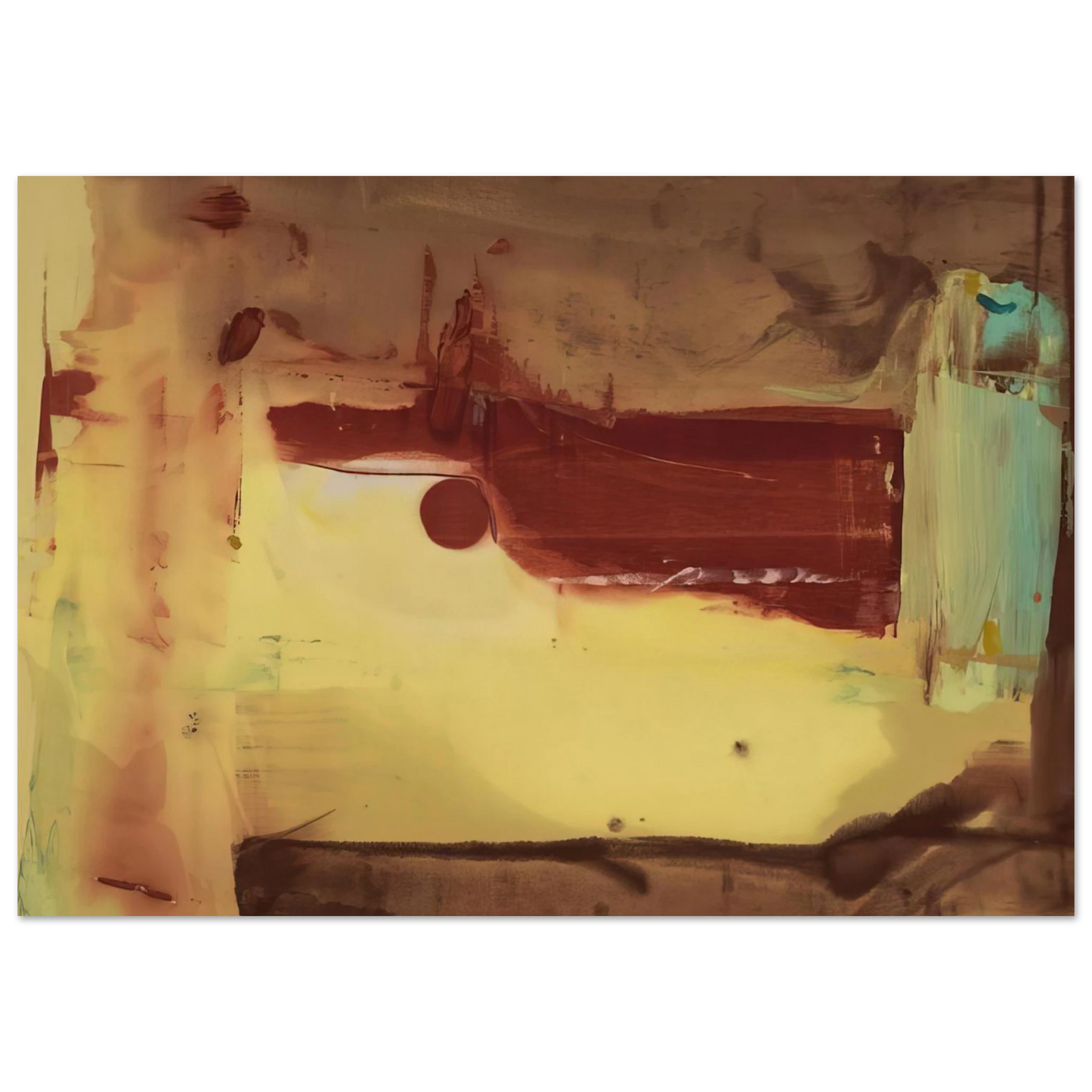Helen Frankenthaler - Desert Pass - 1976 Wall art - 20x25 cm / 8x10 inches - Premium Wooden Framed Poster With Fine Art Paper-canvas - White frame