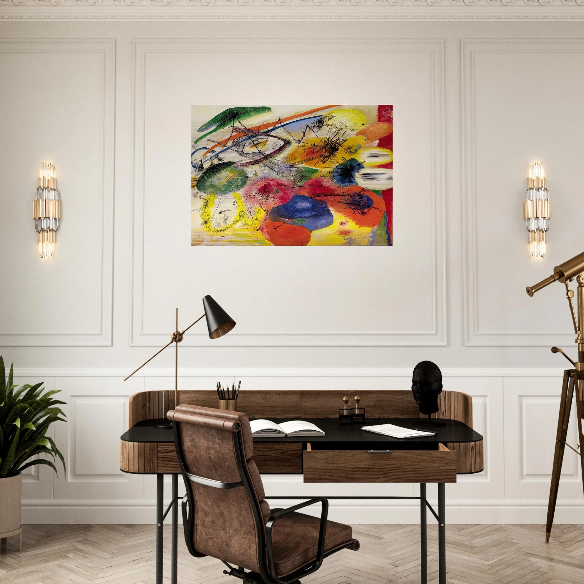 BLACK STROKES I 1913 - Wassily Kandinsky Brushed Aluminum Print - 70x100 cm / 28x40 inches | Wassily Kandinsky Aluminum Print | Wassily Kandinsky Prints