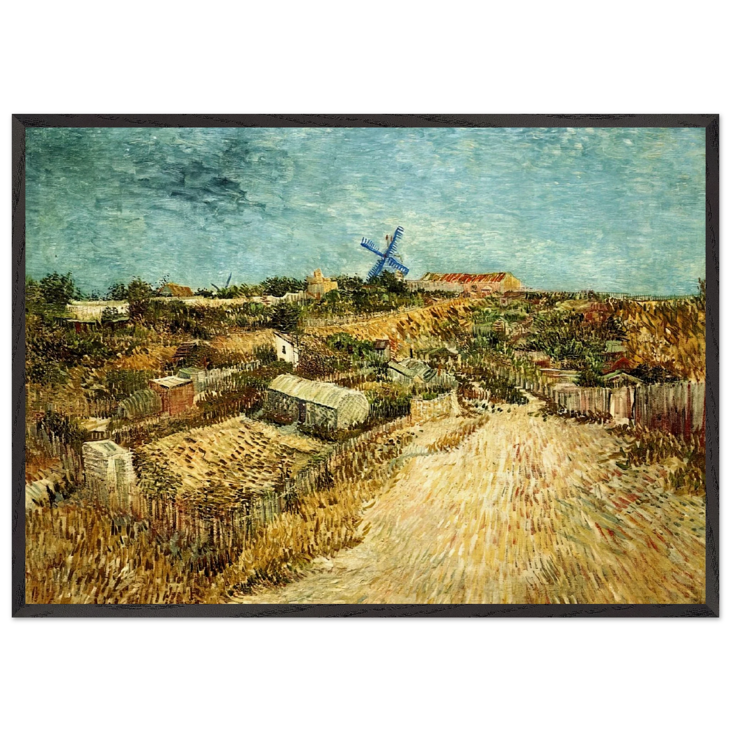 Vegetable Gardens in Montmartre - Vincent van Gogh 70x100 cm / 28x40 inches Framed Art Print – Black Wooden Frame