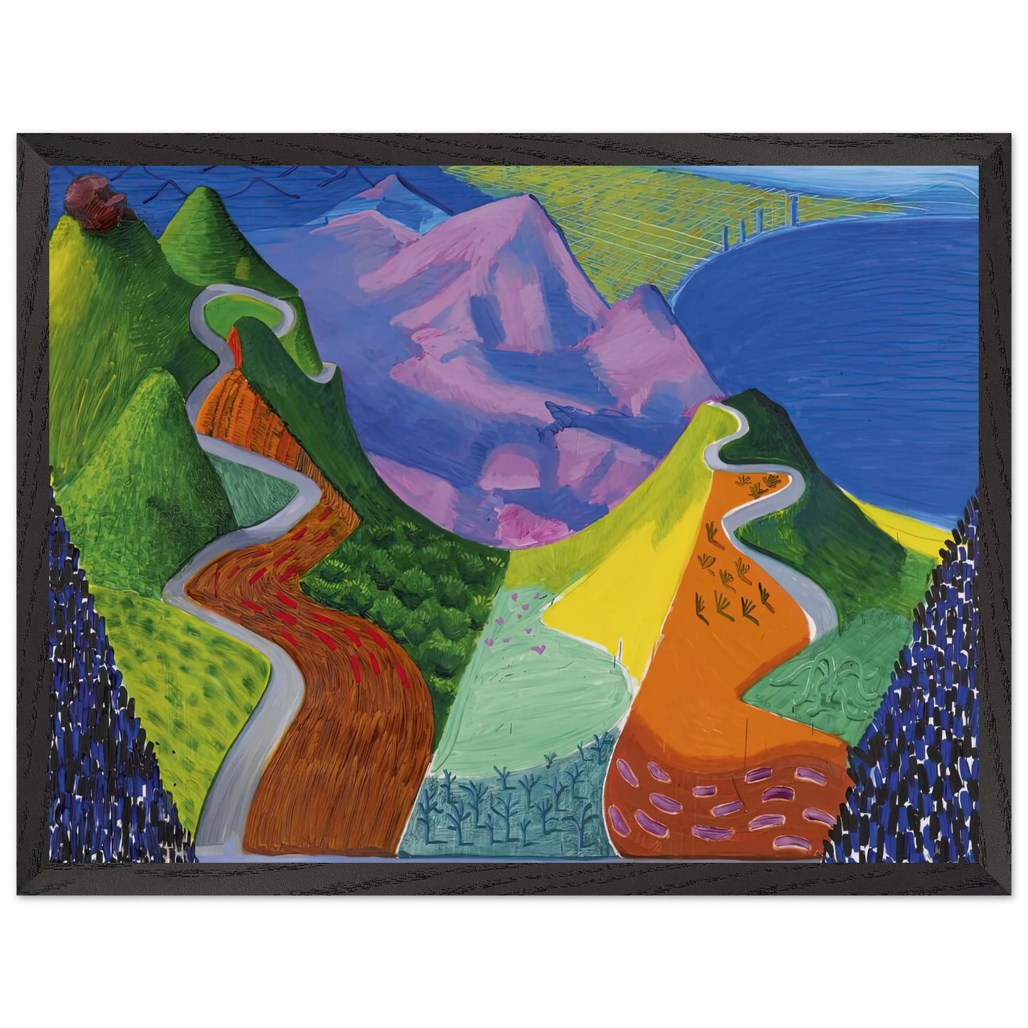 David Hockney - David Hockney Wall art - 70x70 cm / 28x28 inches - Premium Wooden Framed Poster With Fine Art Paper-canvas - White frame