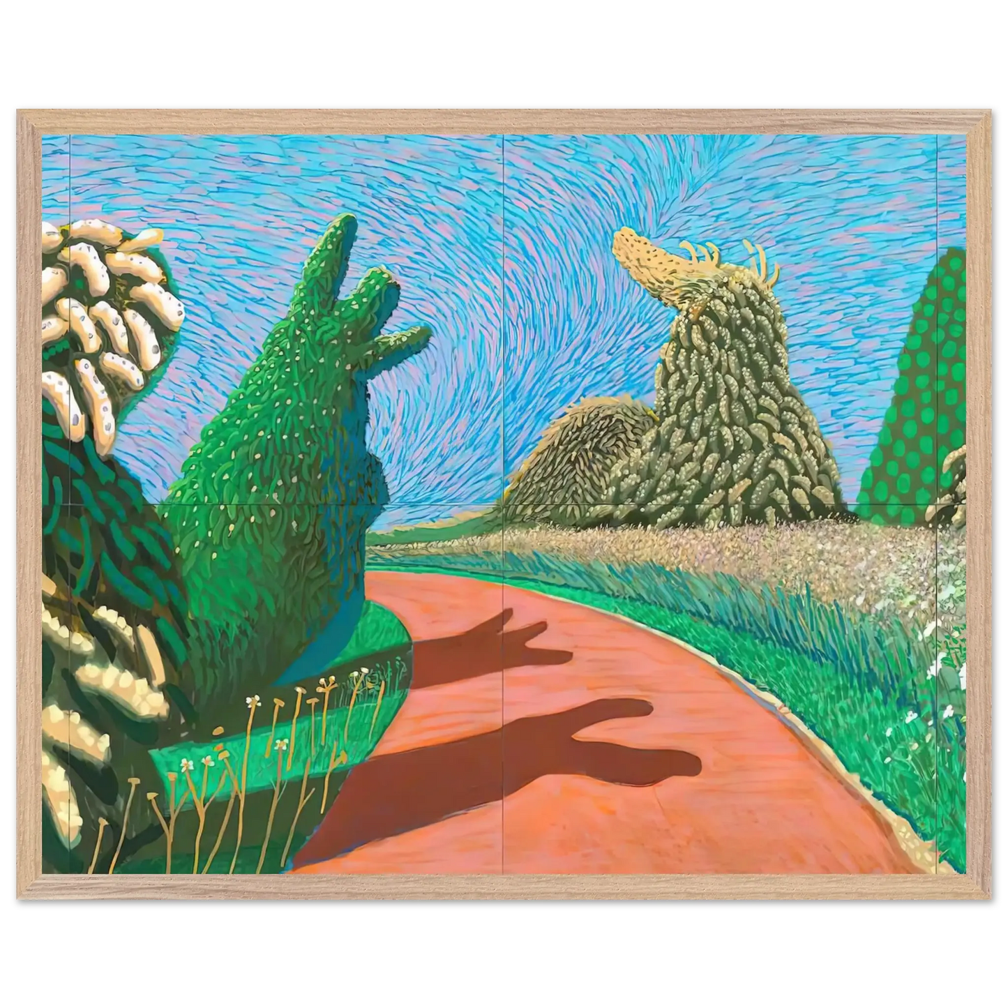 David Hockney - David Hockney Wall art - 20x25 cm / 8x10 Inches - Premium Wooden Framed Poster With Fine Art Paper - White frame