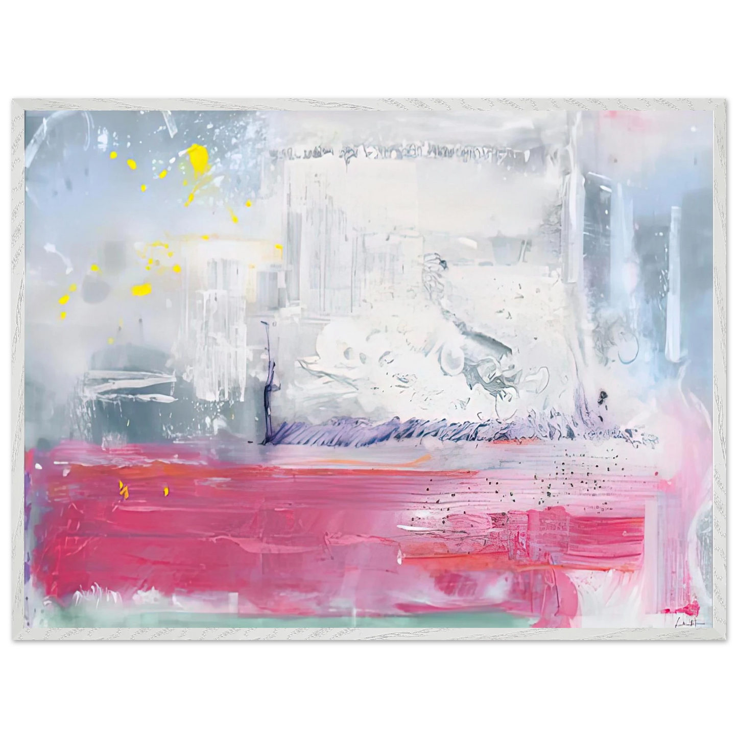 Helen Frankenthaler - Hot Ice, 1990- Wall Art - 30x40 cm / 12x16 inches - Premium Wooden Framed Poster With Fine Art Paper-canvas - Wood frame