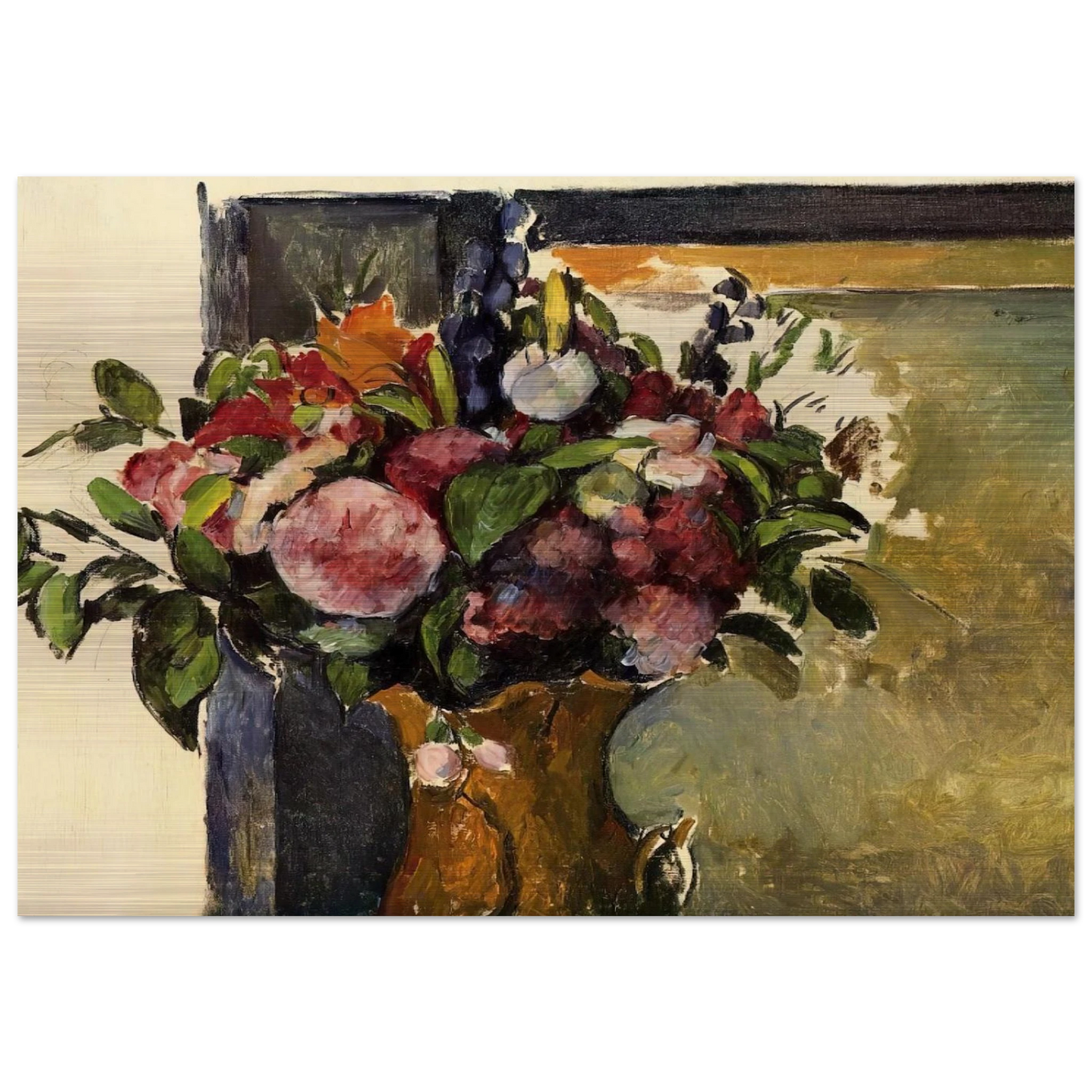 Flowers in a Vase - Paul Cézanne Brushed Aluminum Print - 70x100 cm / 28x40 inches | Paul Cézanne Aluminum Print | Paul Cézanne Prints