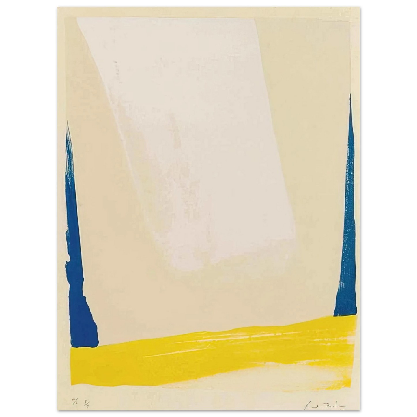 Helen Frankenthaler - White Portal - 1967 Wall art - 20x25 cm / 8x10 inches - Premium Wooden Framed Poster With Fine Art Paper-canvas - White frame