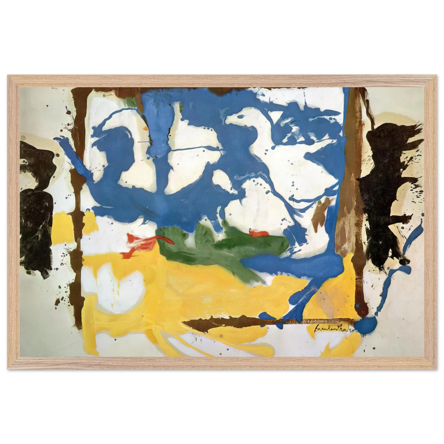 Helen Frankenthaler - Swan Lake #2 - 1961 Wall art - 60x80 cm / 24x32 inches - Premium Wooden Framed Poster With Fine Art Paper-canvas - White frame