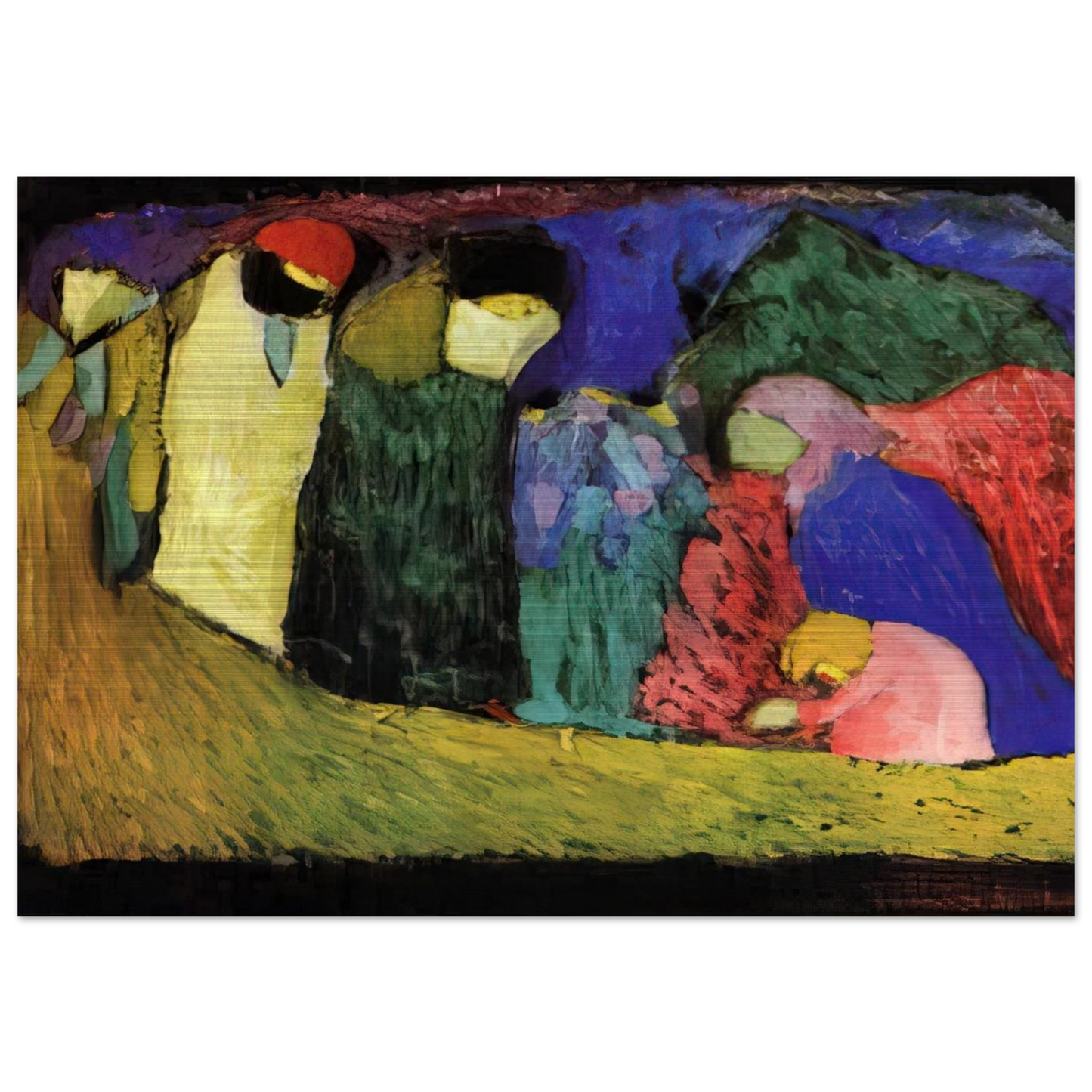ENCOUNTER 1908 - Wassily Kandinsky Brushed Aluminum Print - 70x100 cm / 28x40 inches | Wassily Kandinsky Aluminum Print | Wassily Kandinsky Prints