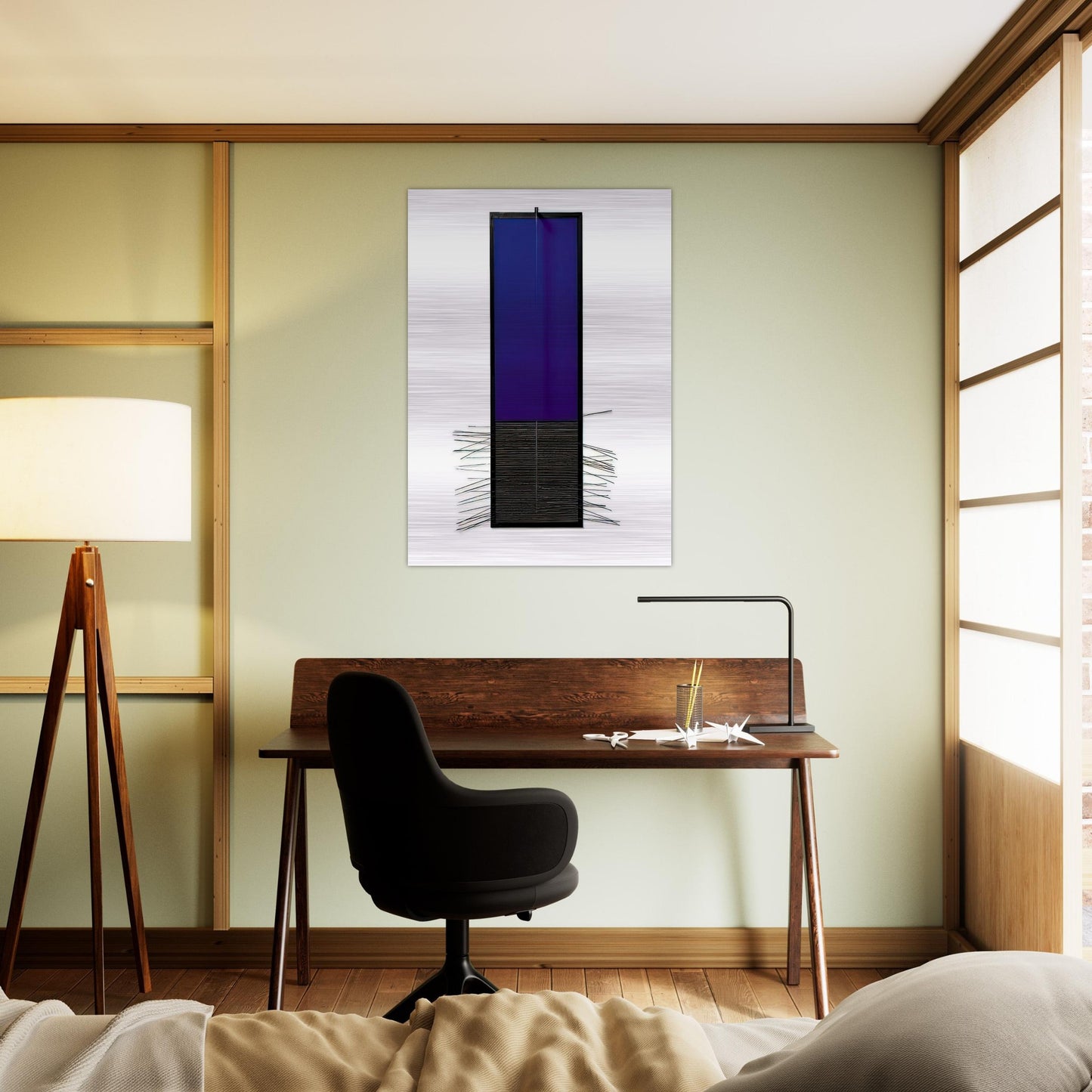 BLEU VERTICAL - Jesus Rafael Soto Brushed Aluminum Print - 70x100 cm / 28x40 inches | Jesus Rafael Soto Aluminum Print | Jesus Rafael Soto Prints