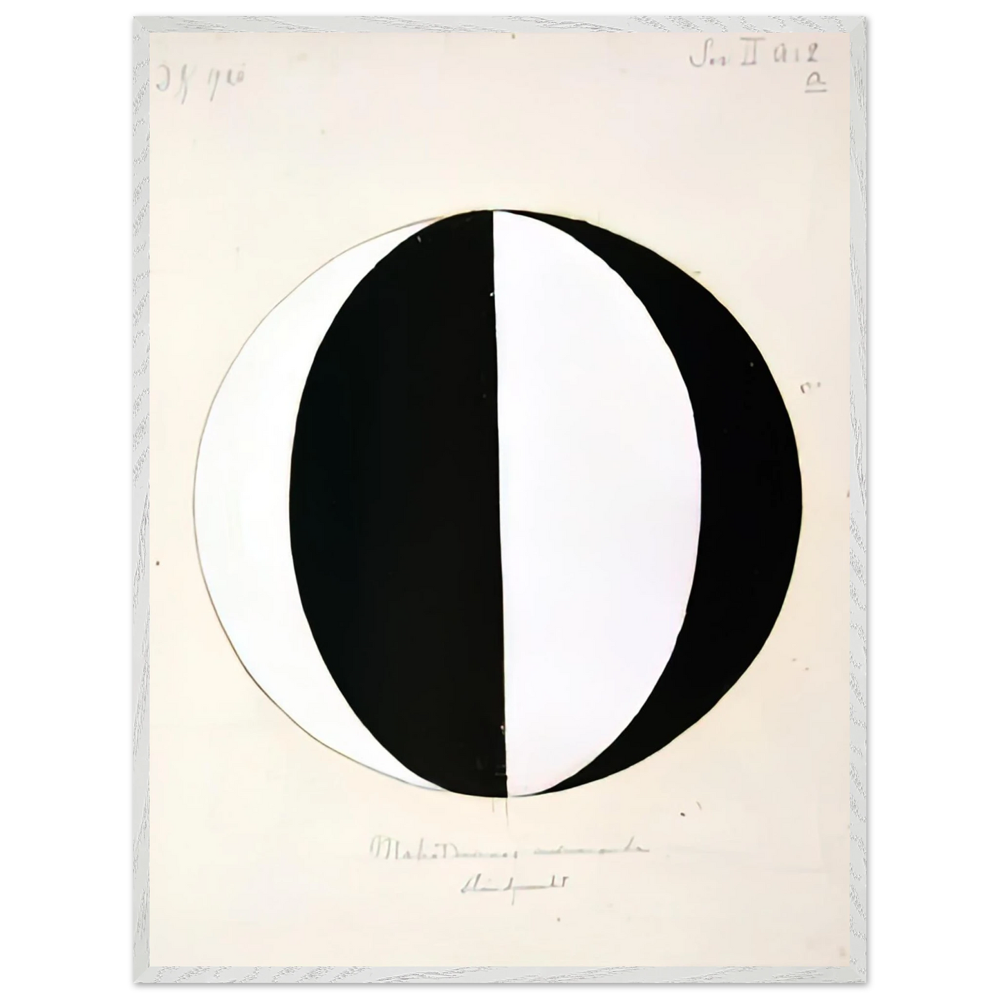Hilma af Klint - THE MAHATMAS PRESENT STANDING POINT SERIES II NO 2A 1920 Wall art - 28x43  cm / XL (11x17 inches) - Premium Wooden Framed Poster With Fine Art Paper-canvas - Wood frame
