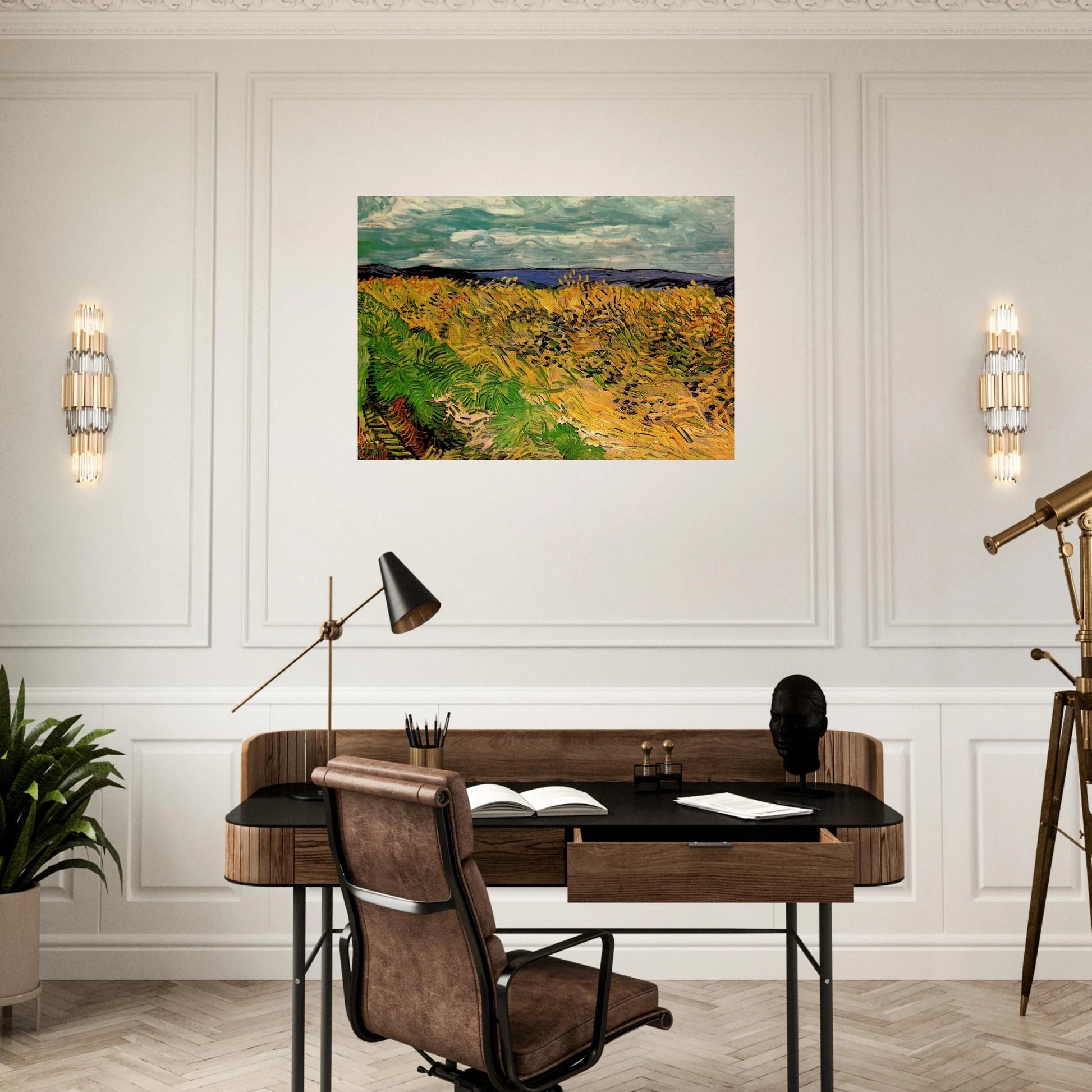 Wheat Field with Cornflowers - Vincent van Gogh Brushed Aluminum Print - 70x100 cm / 28x40 inches | Vincent van Gogh Aluminum Print | Vincent van Gogh Prints