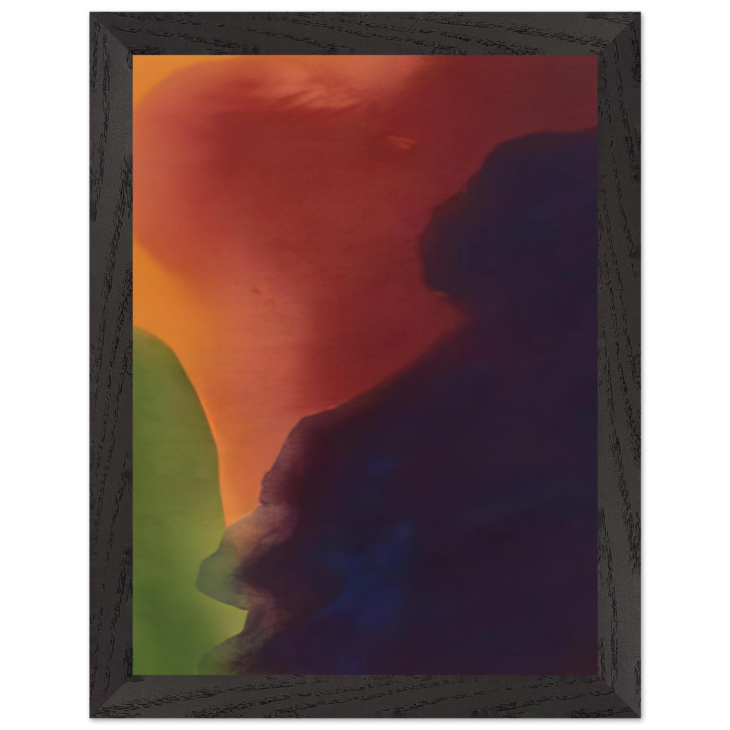 Helen Frankenthaler - Blue Atmosphere III - 1963 Wall art - 15x20 cm / 6x8 inches - Premium Wooden Framed Poster With Fine Art Paper-canvas - Black frame