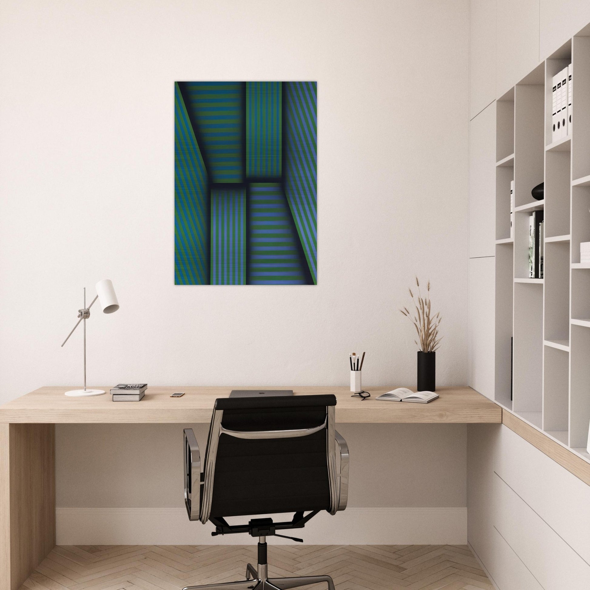Scarlatti's Garden - Op Art - Omar Rayo Brushed Aluminum Print - 70x100 cm / 28x40 inches | Omar Rayo Aluminum Print | Omar Rayo Prints