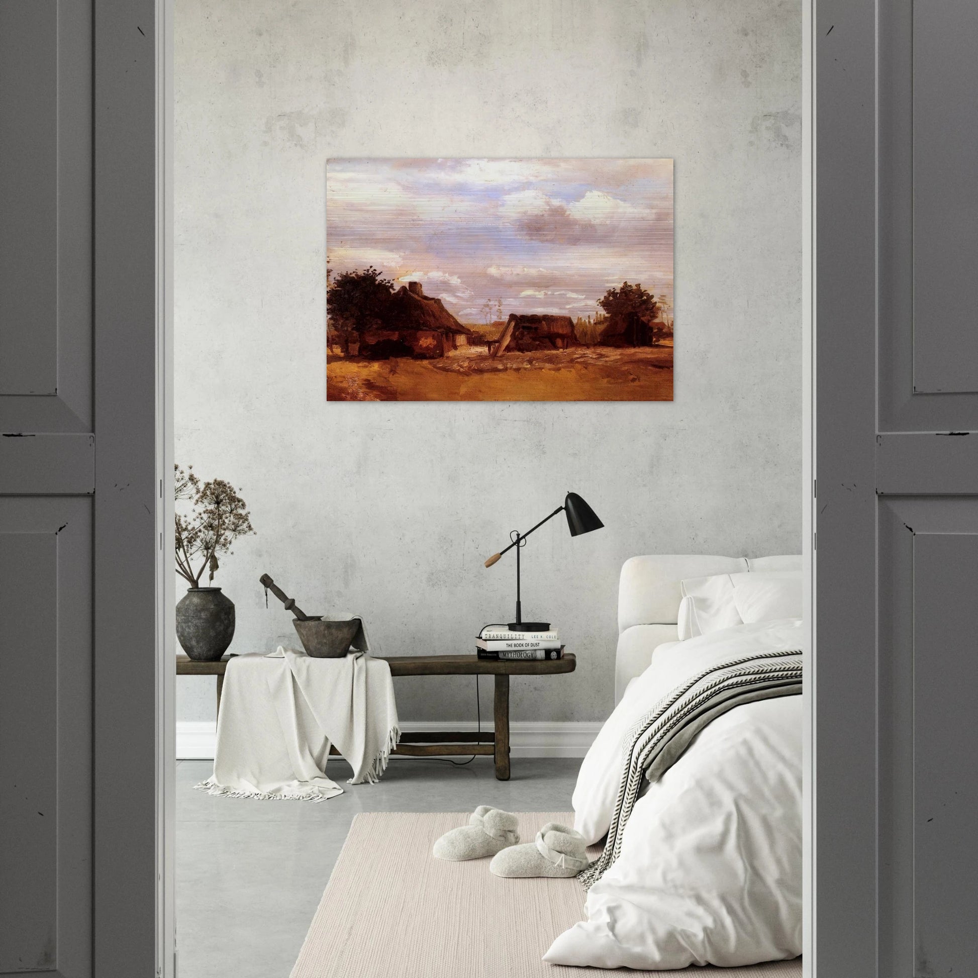 Cottage - Vincent van Gogh Brushed Aluminum Print - 70x100 cm / 28x40 inches | Vincent van Gogh Aluminum Print | Vincent van Gogh Prints