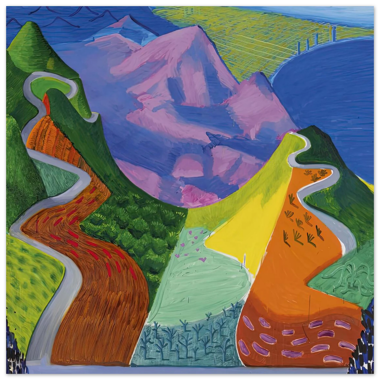 David Hockney - David Hockney Wall art - 40x60 cm / 16x24 inches - Premium Wooden Framed Poster With Fine Art Paper-canvas - Wood frame