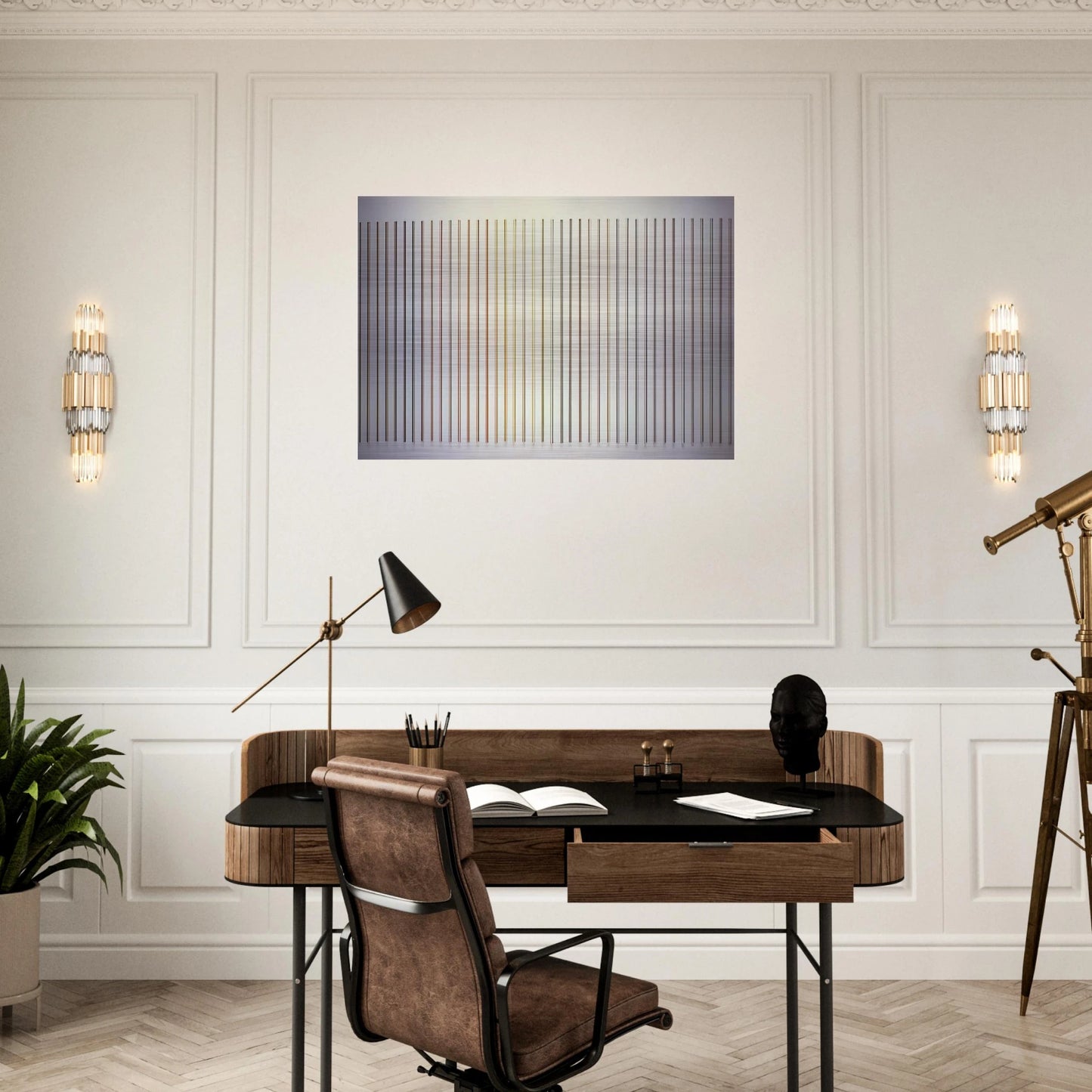 Color Needles - 1984 - Gene Davis Brushed Aluminum Print - 70x100 cm / 28x40 inches | Gene Davis Aluminum Print | Gene Davis Prints