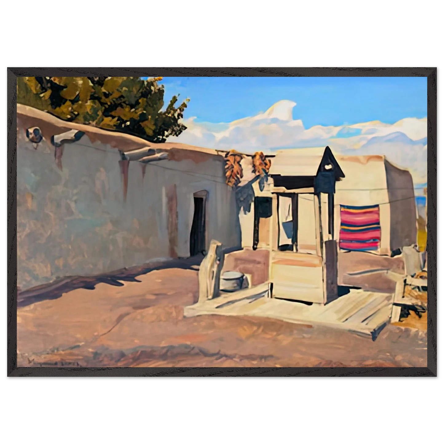 Maynard Dixon - OLD PATIO 1931 Wall art - 60x80 cm / 24x32 inches - Premium Wooden Framed Poster With Fine Art Paper-canvas - White frame