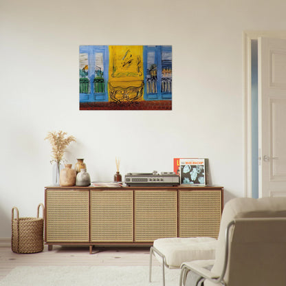 CONSOLE WITH TWO WINDOWS 1948 - Raoul Dufy Brushed Aluminum Print - 70x100 cm / 28x40 inches | Raoul Dufy Aluminum Print | Raoul Dufy Prints