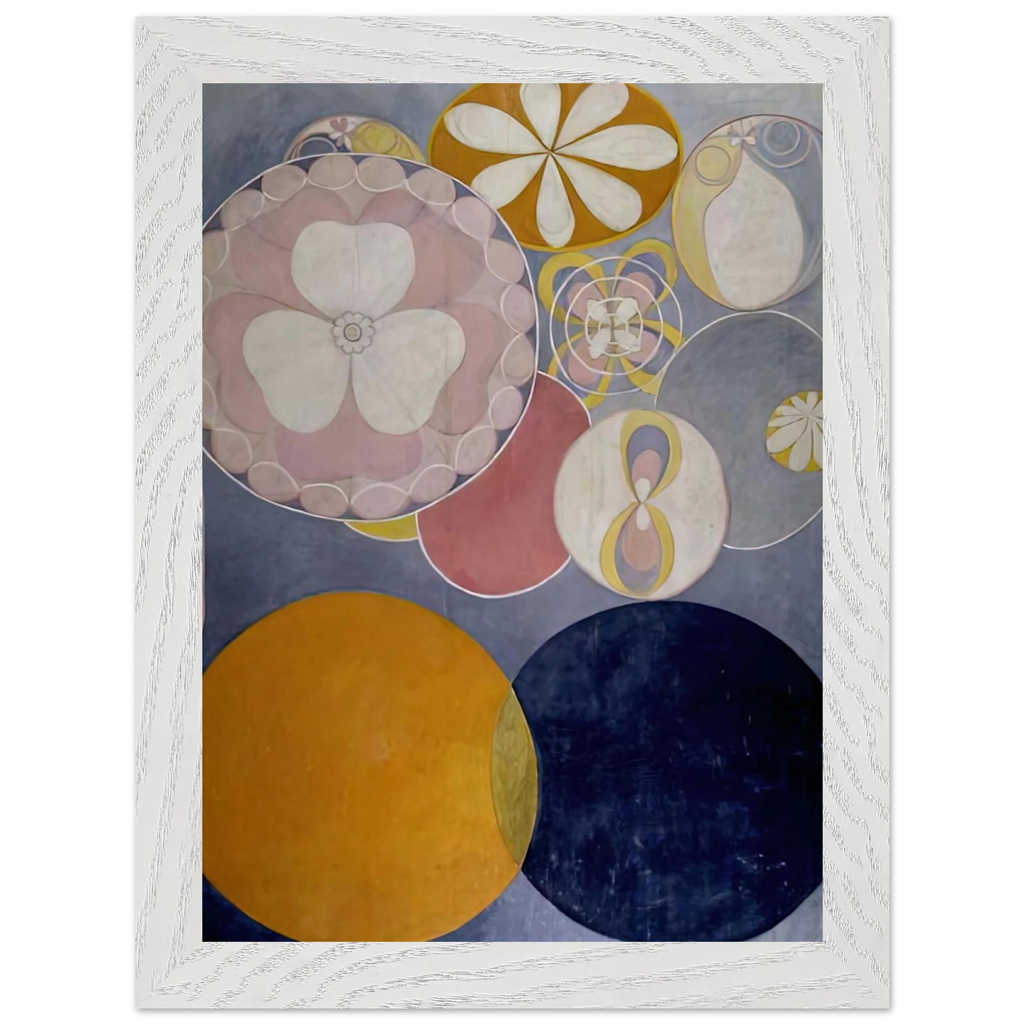 Hilma af Klint - DE TIO ST RSTA N 2 BARNAALDERN 1907 Wall art - A2 (42 x 59.4  cm) - Premium Wooden Framed Poster With Fine Art Paper-canvas - White frame