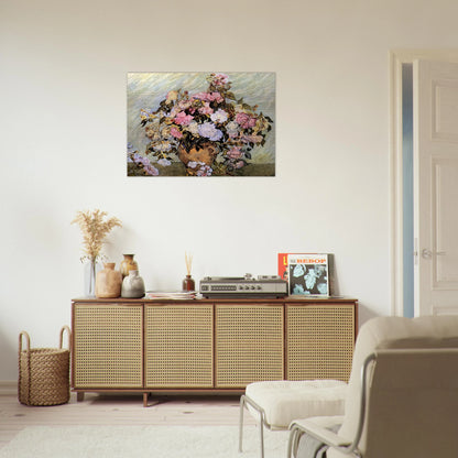Still Life Vase with Roses - Vincent van Gogh Brushed Aluminum Print - 70x100 cm / 28x40 inches | Vincent van Gogh Aluminum Print | Vincent van Gogh Prints