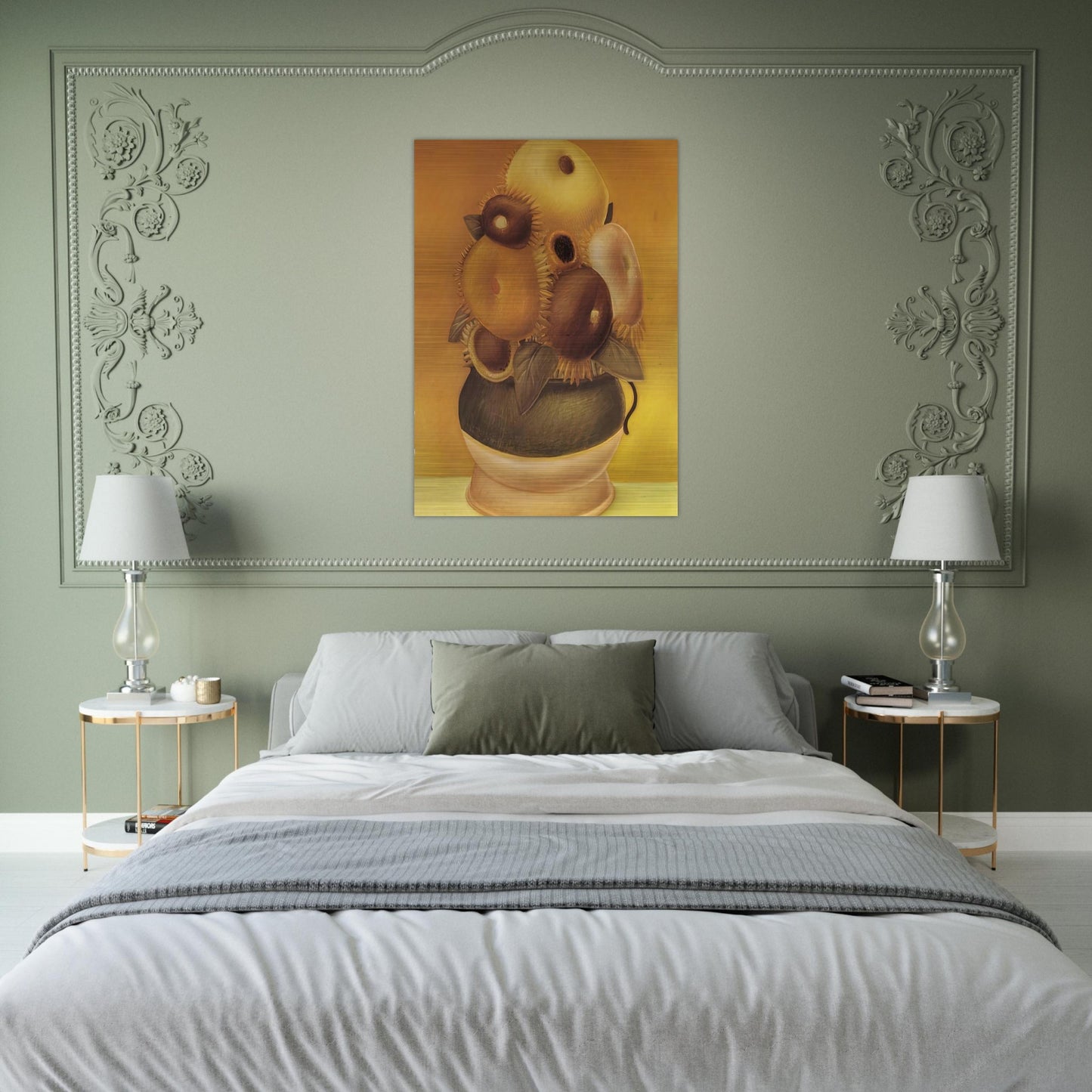 SUNFLOWERS - Fernando Botero Brushed Aluminum Print - 70x100 cm / 28x40 inches | Fernando Botero Aluminum Print | Fernando Botero Prints
