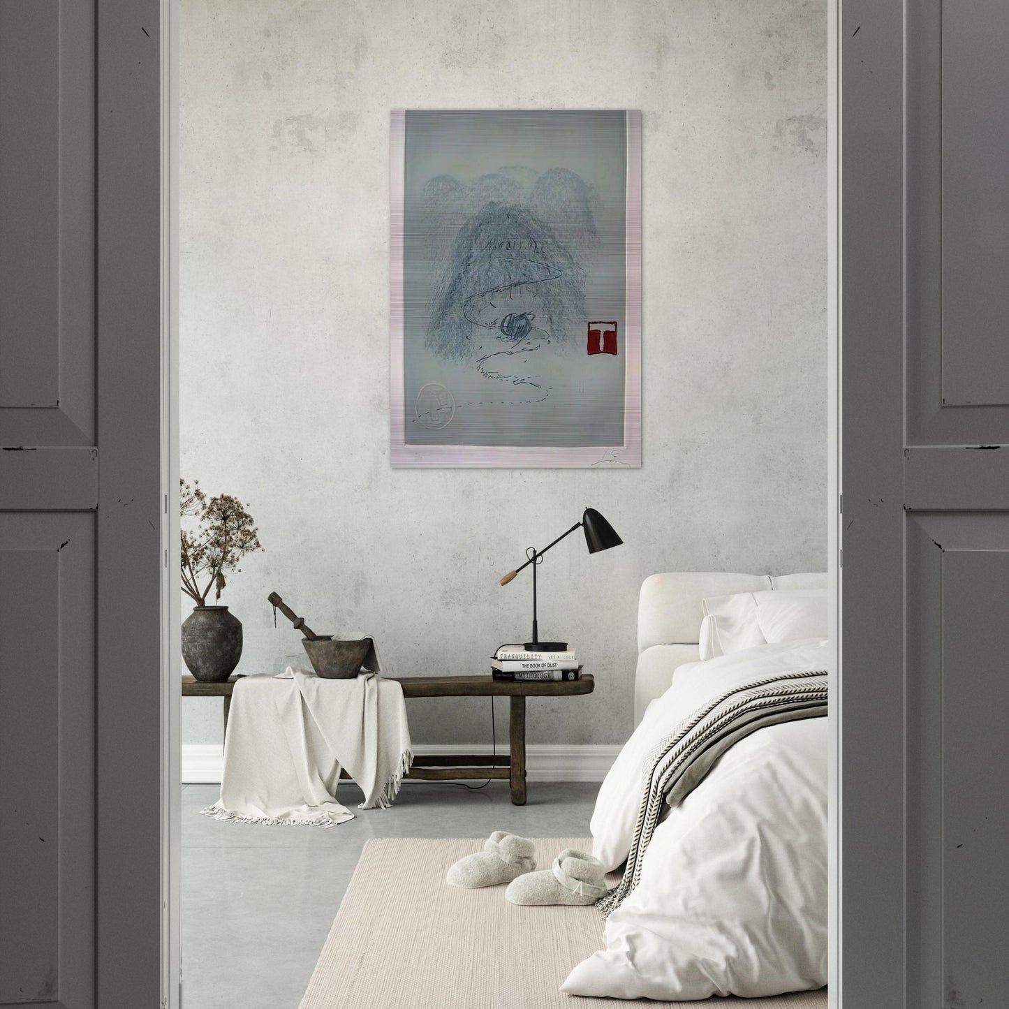 APARICIONS 3 1982 - Antoni Tapies Brushed Aluminum Print - 70x100 cm / 28x40 inches | Antoni Tapies Aluminum Print | Antoni Tapies Prints