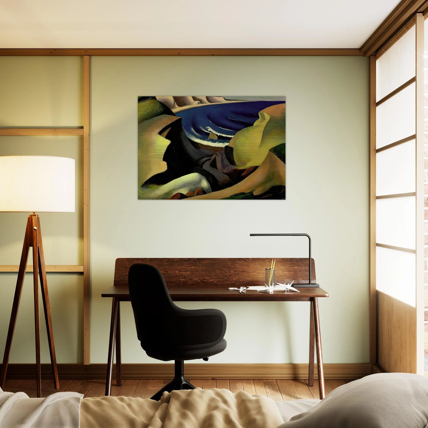 THE CLIFFS 1921 - Thomas Hart Benton Brushed Aluminum Print - 70x100 cm / 28x40 inches | Thomas Hart Benton Aluminum Print | Thomas Hart Benton Prints