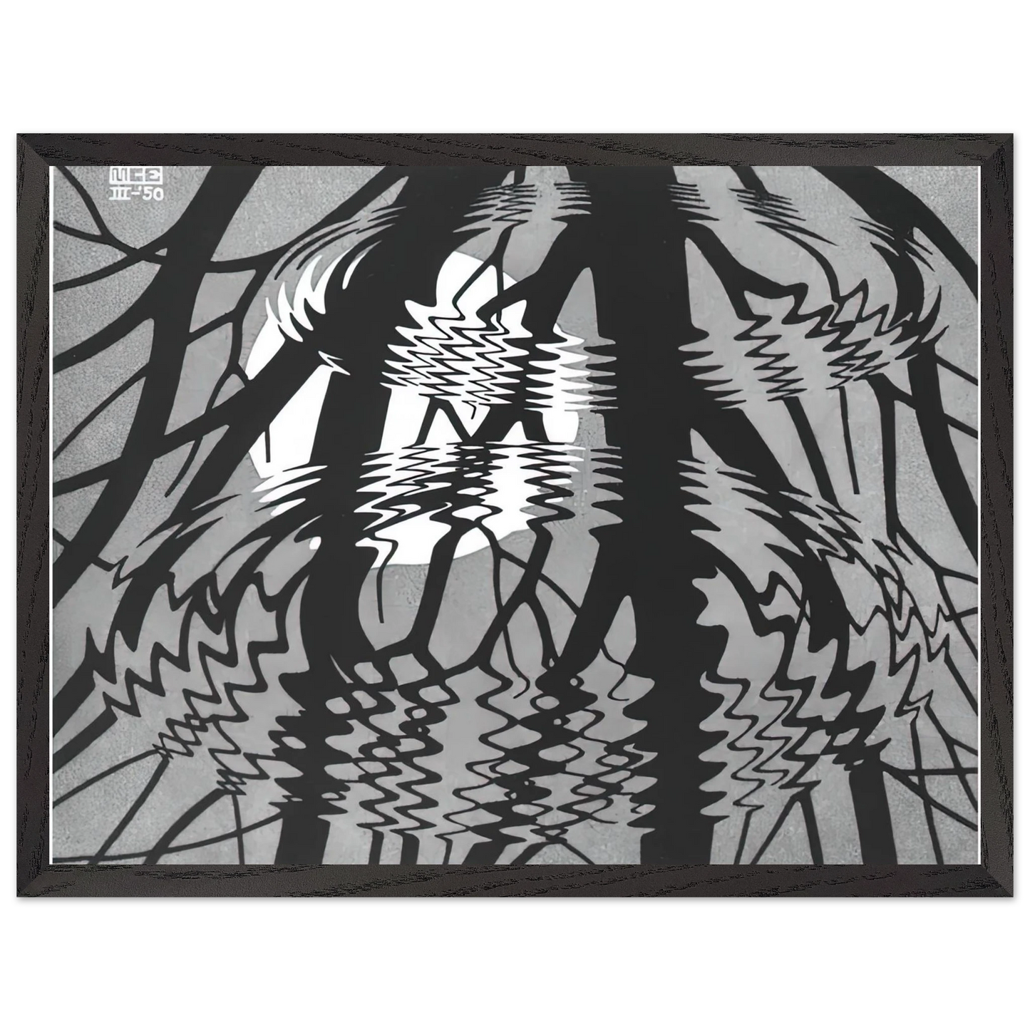 MC Escher - RIPPLED SURFACE Wall Art - 60x80 cm / 24x32 inches - Fine Art Poster-canvas - -