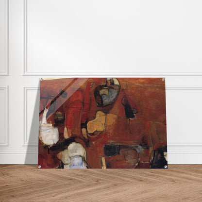 Untitled Red Painting - 1960 - Brett Whiteley Acrylic Print - 70x100 cm / 28x40″ inches | Brett Whiteley Wall Art | Brett Whiteley Prints